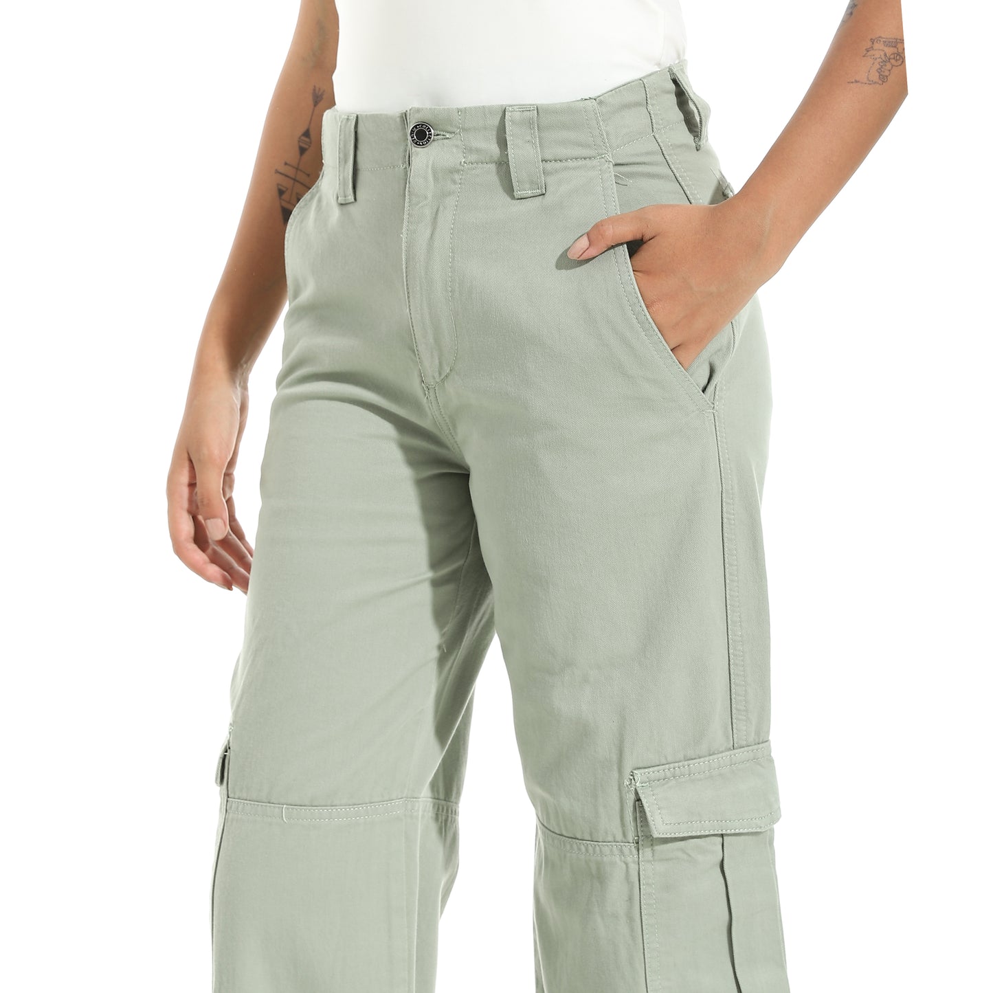 Women's Cotton Twill Cargo Pants