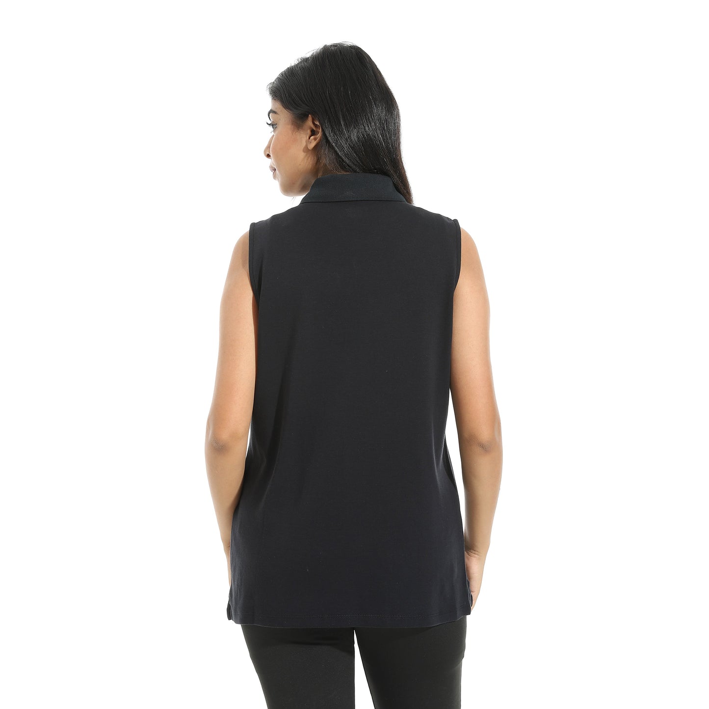Women's Sleeveless Cotton Polo Shirt