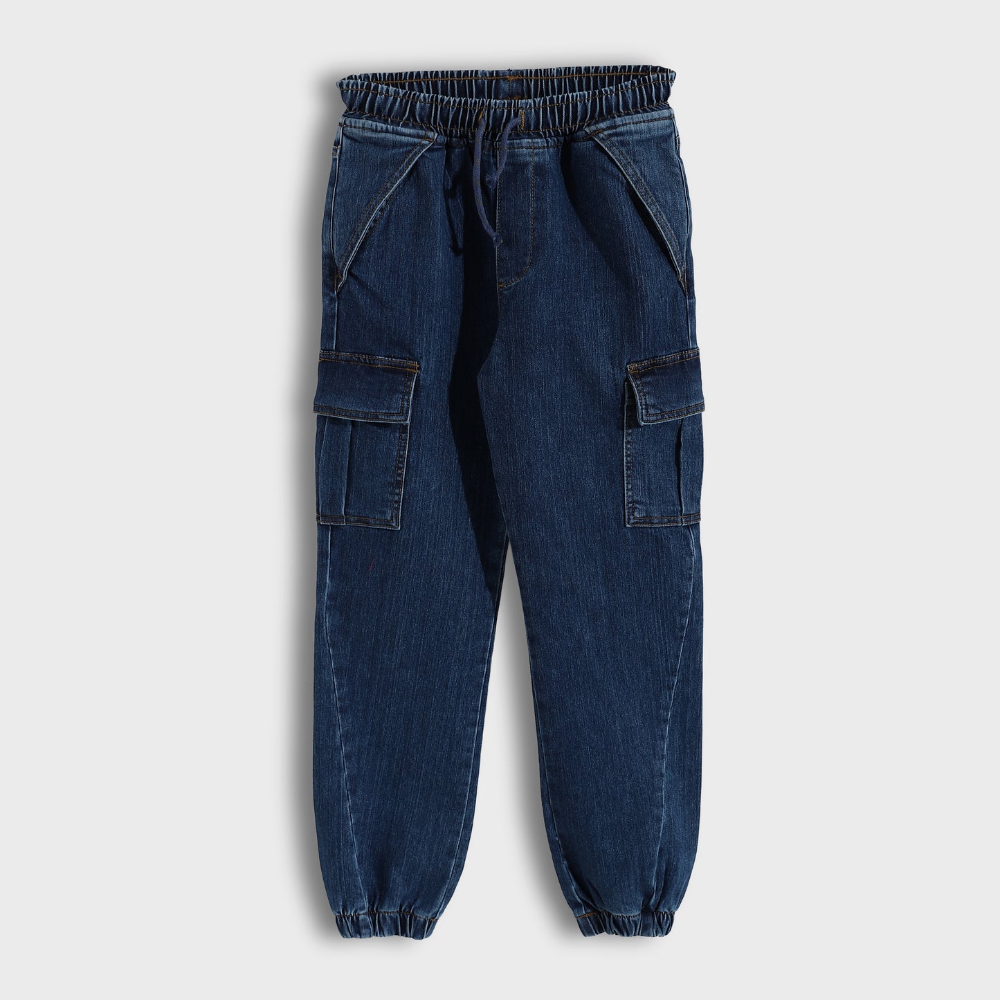Boys Denim Cargo Jogger Pants