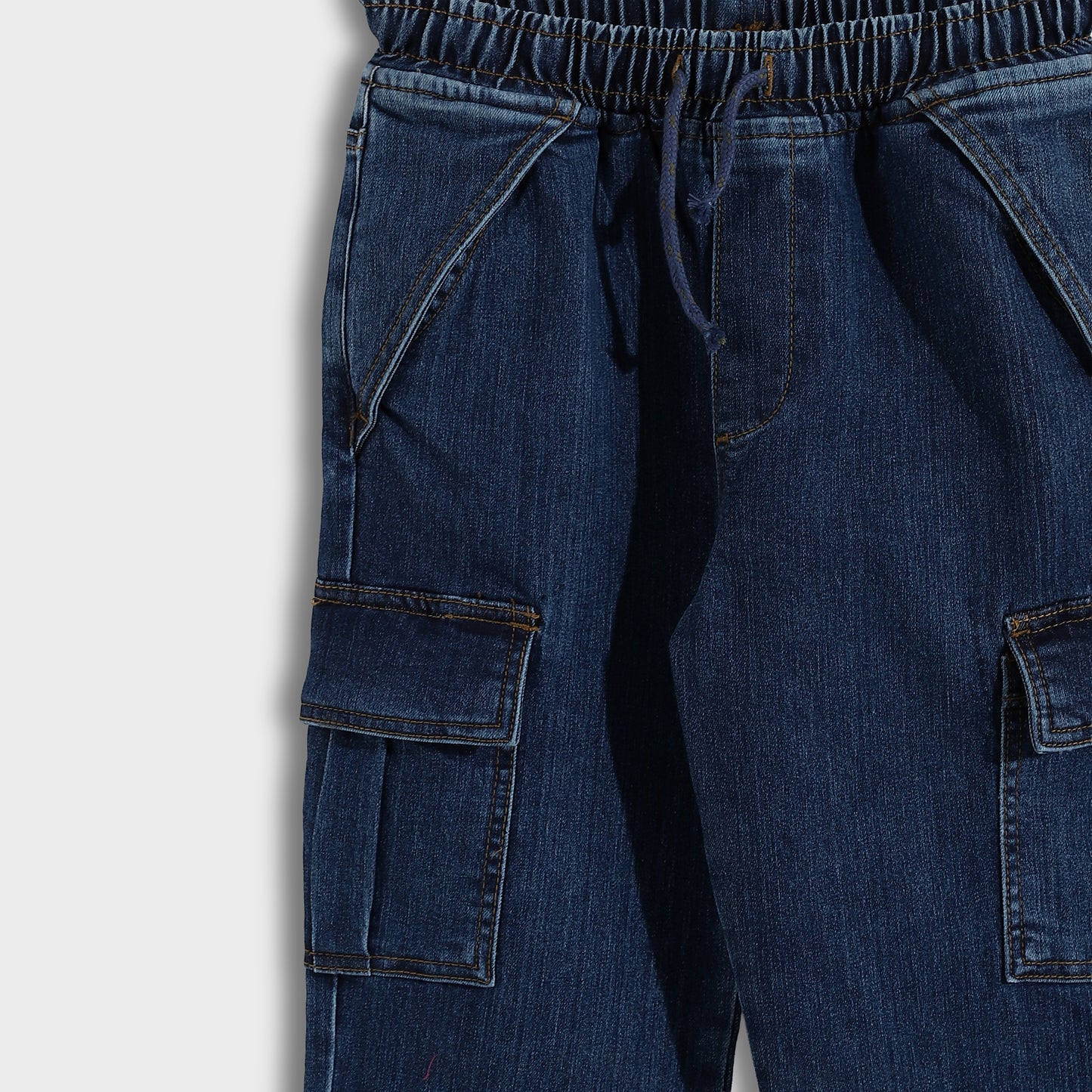 Boys Denim Cargo Jogger Pants