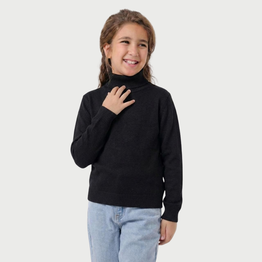 Girls High Neck Knit Sweater