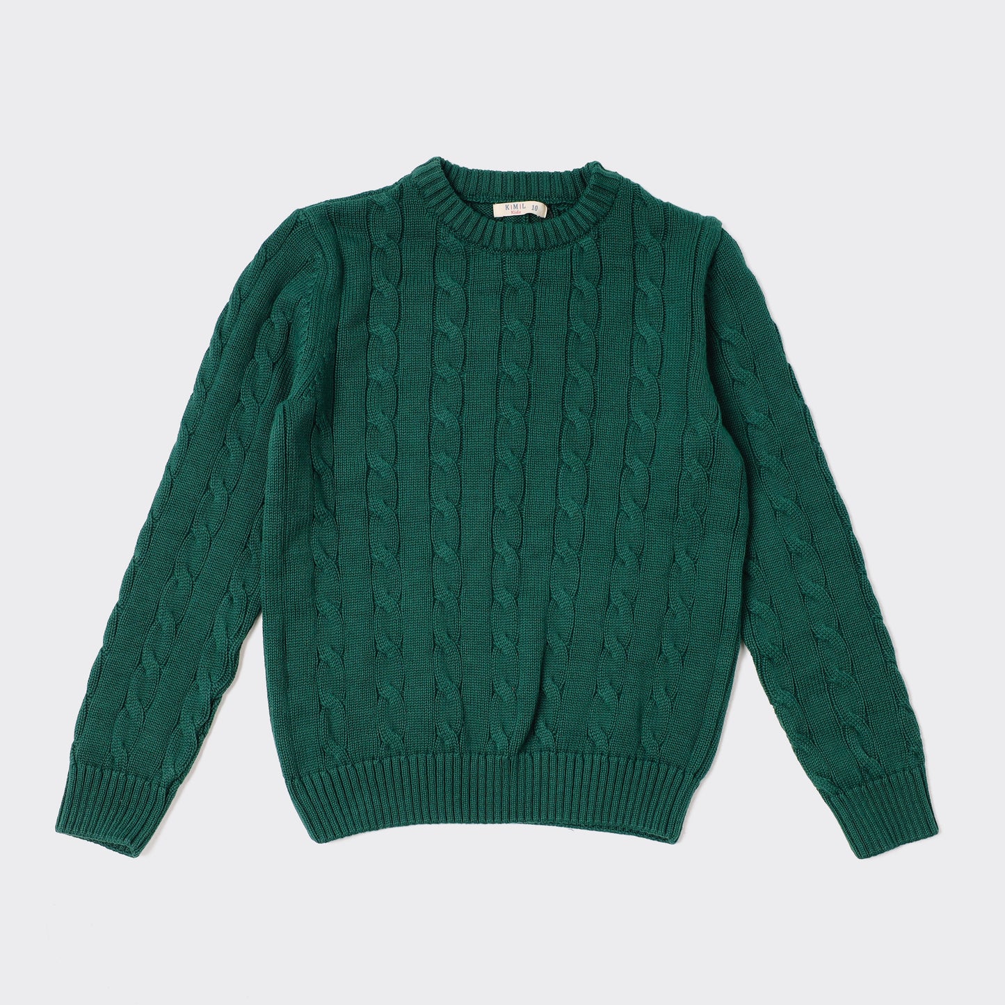Boys Crew Neck Cable Knit Sweater