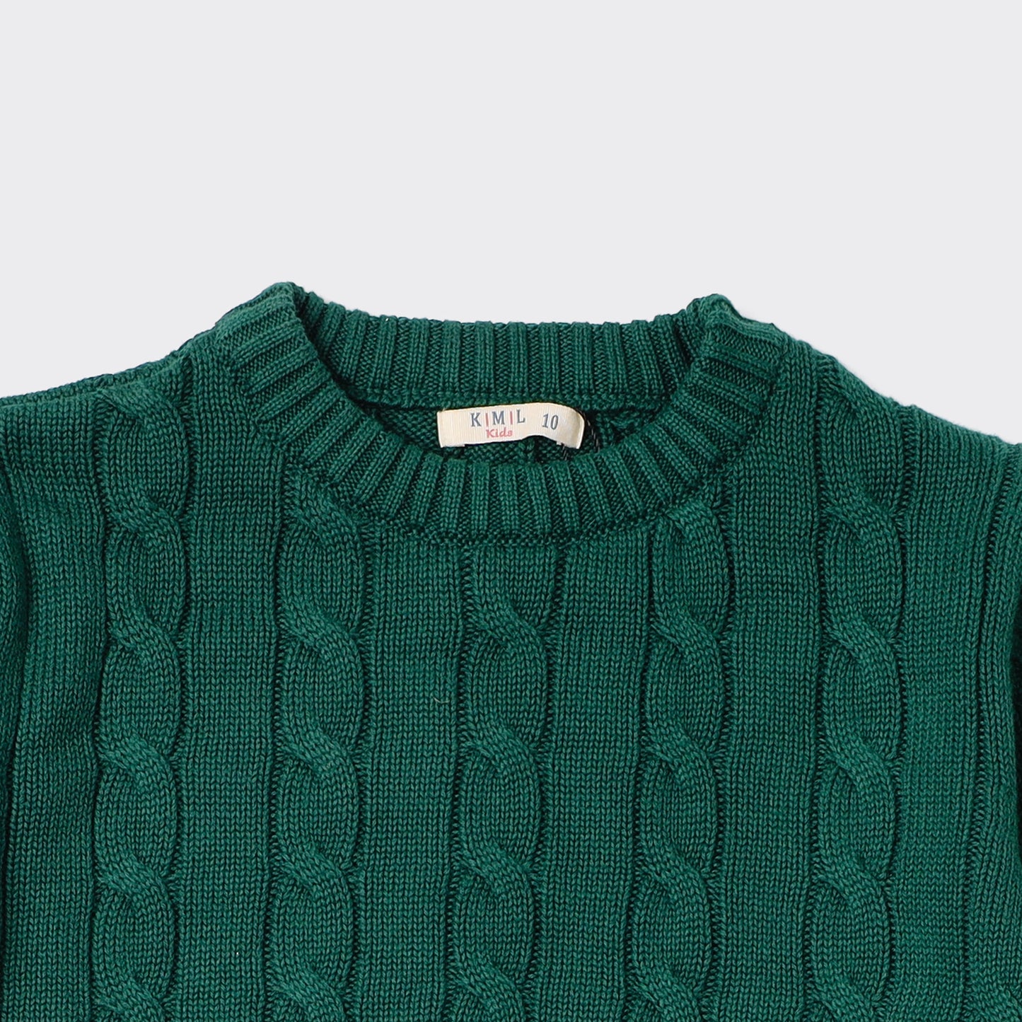 Boys Crew Neck Cable Knit Sweater