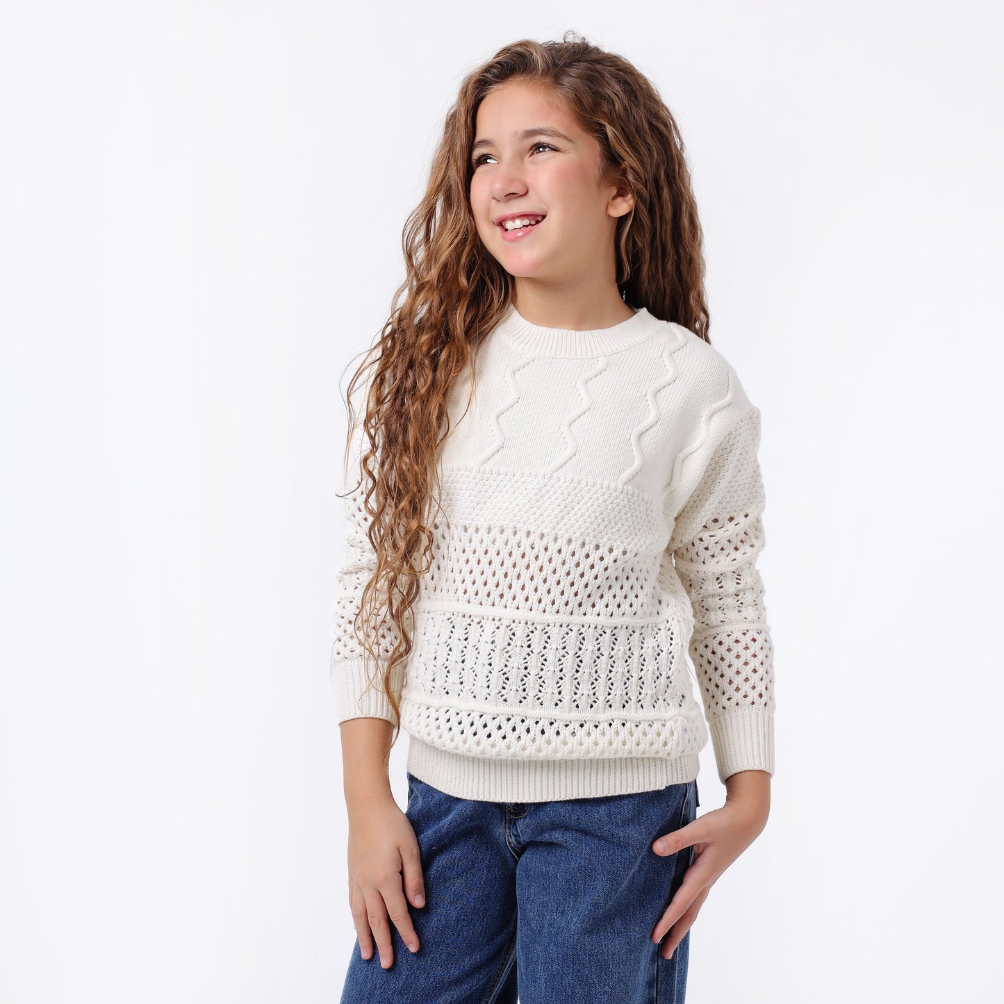 Girls Crew Neck Knit Sweater