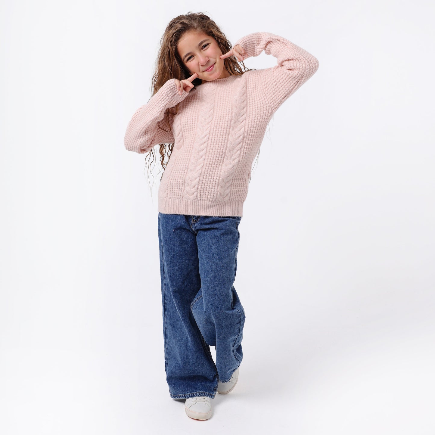 Girls Crew Neck Knit Sweater