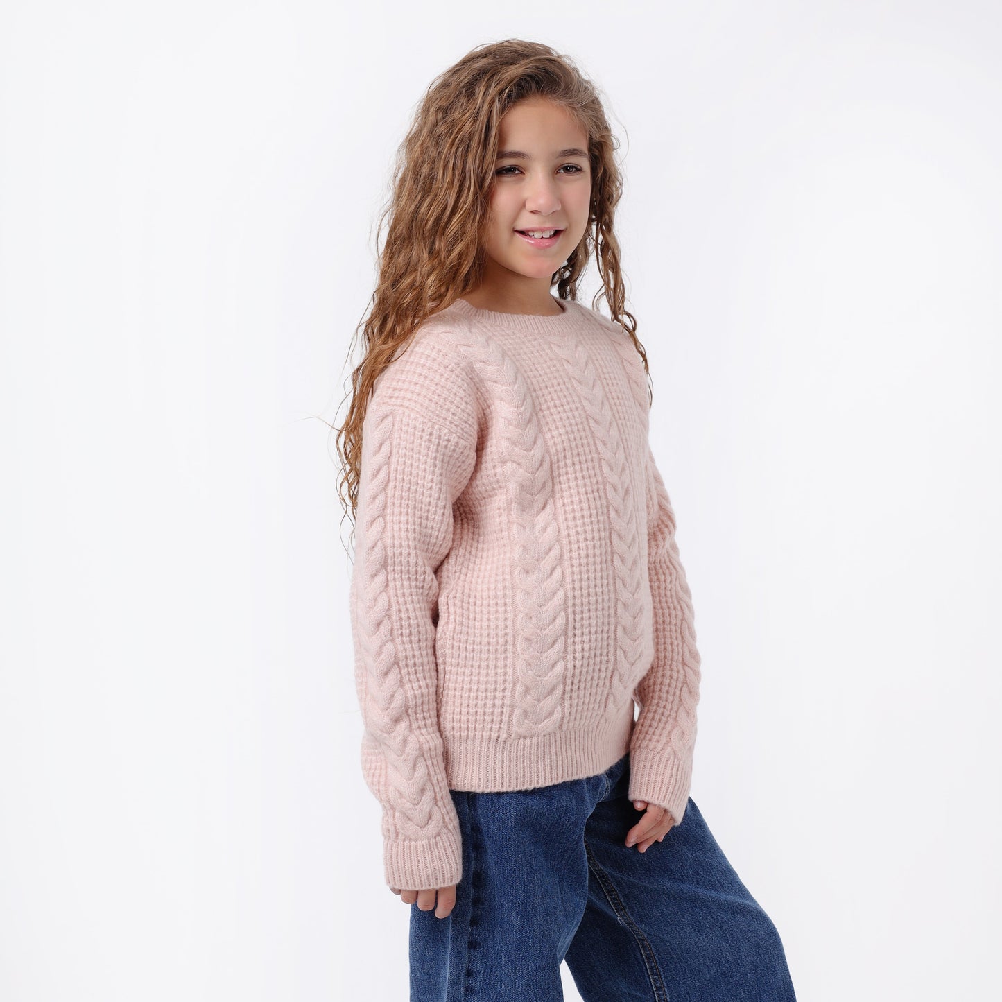 Girls Crew Neck Knit Sweater
