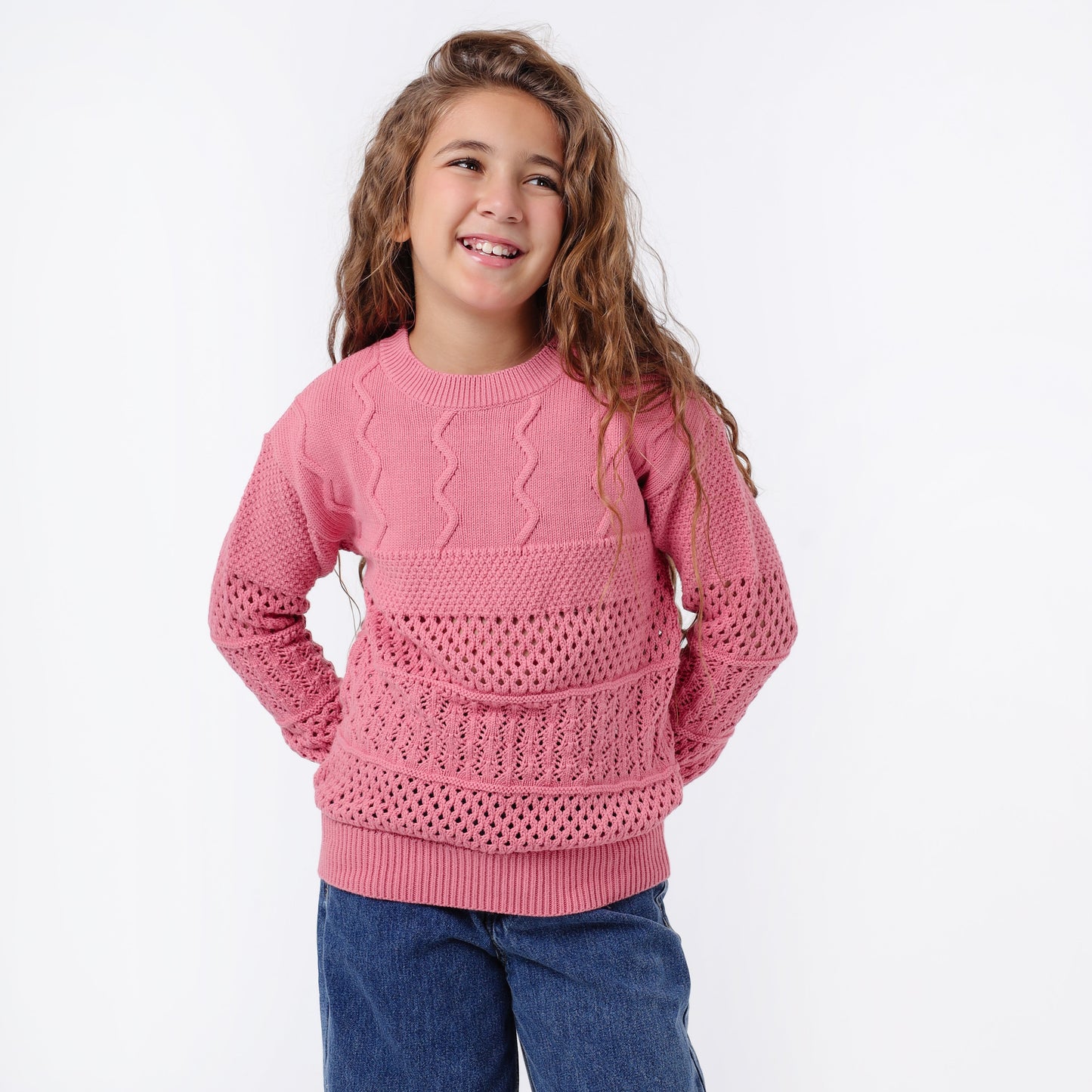 Girls Crew Neck Knit Sweater