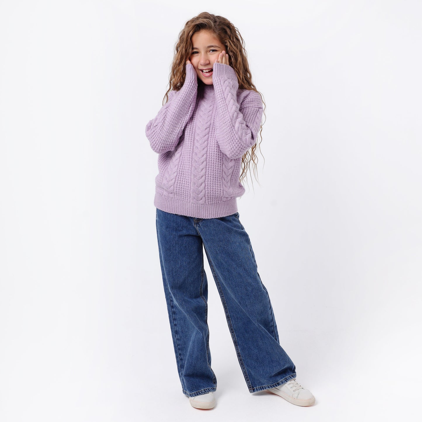 Girls Crew Neck Knit Sweater