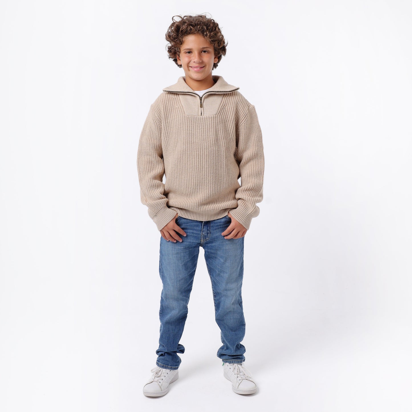 Boys Half-Zip Knit Jacket