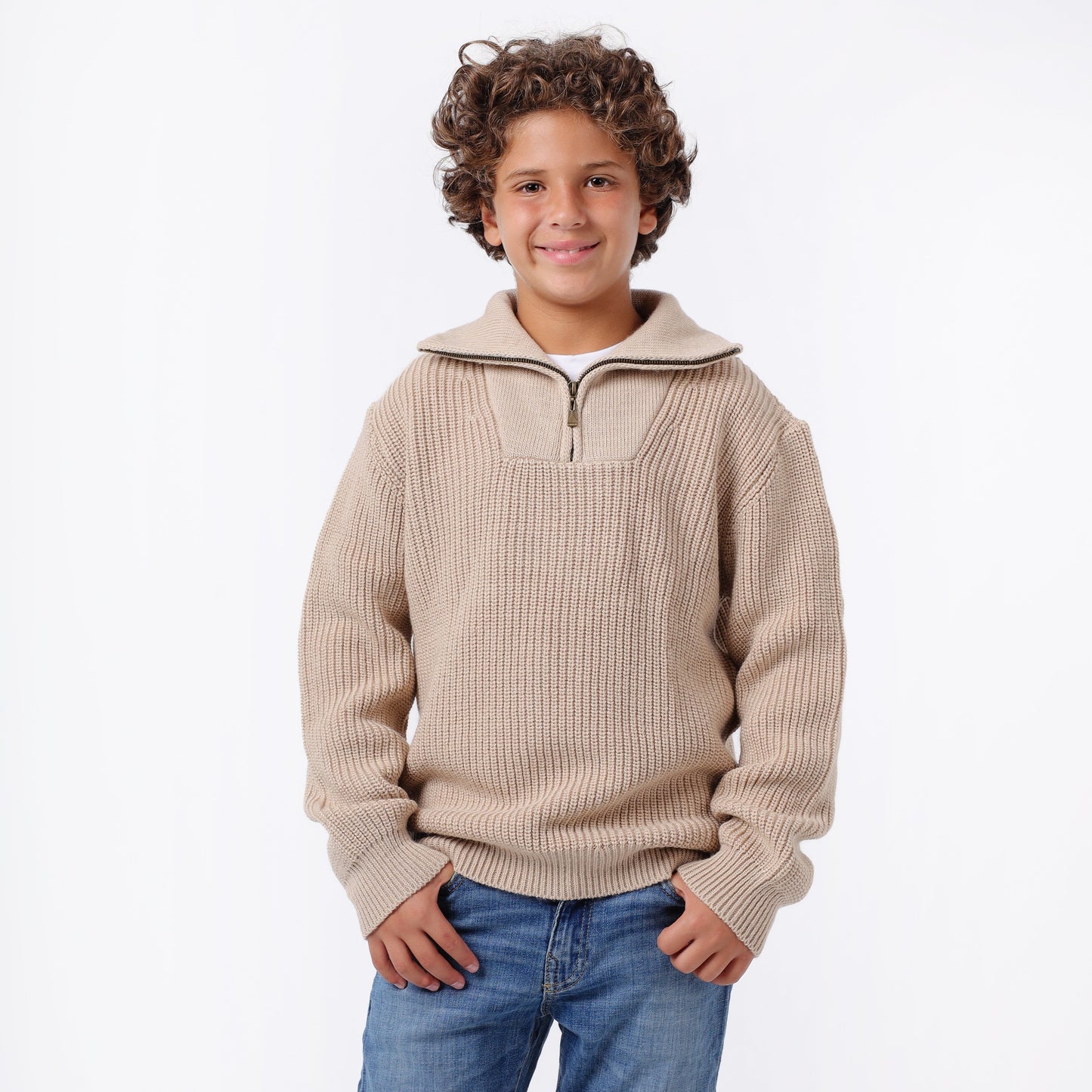 Boys Half-Zip Knit Jacket