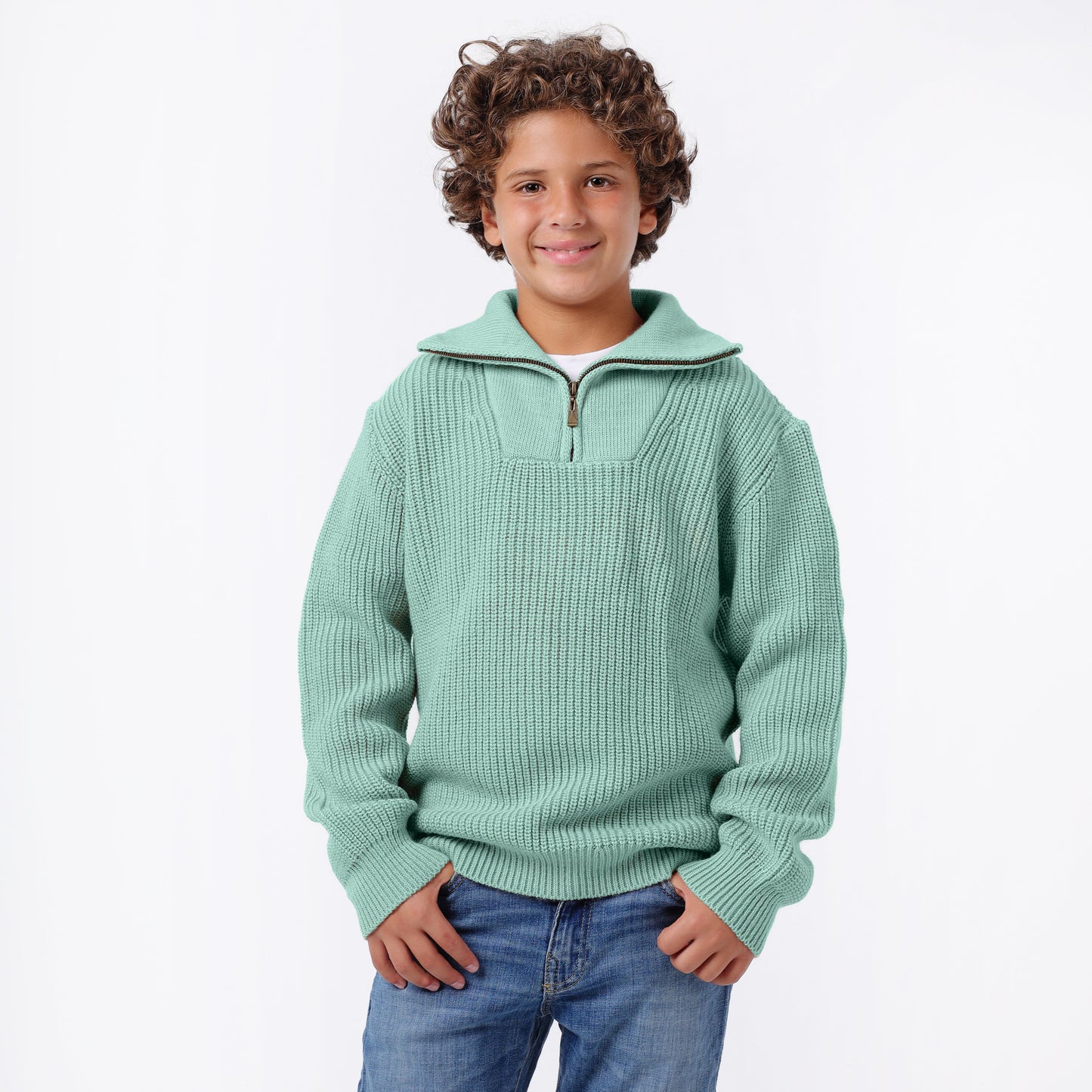 Boys Half-Zip Knit Jacket