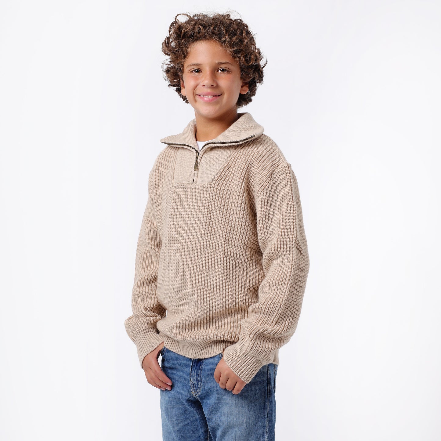Boys Half-Zip Knit Jacket
