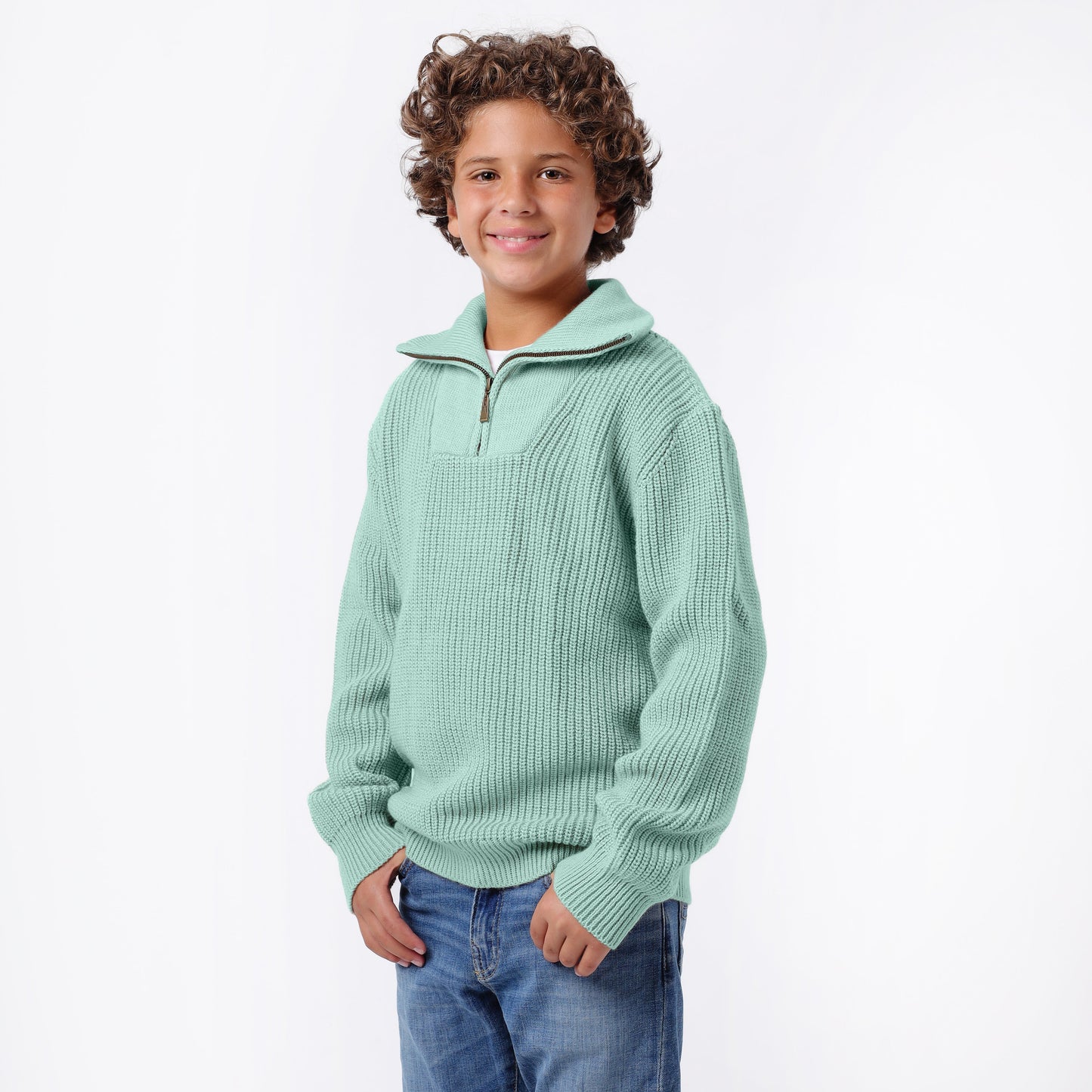 Boys Half-Zip Knit Jacket