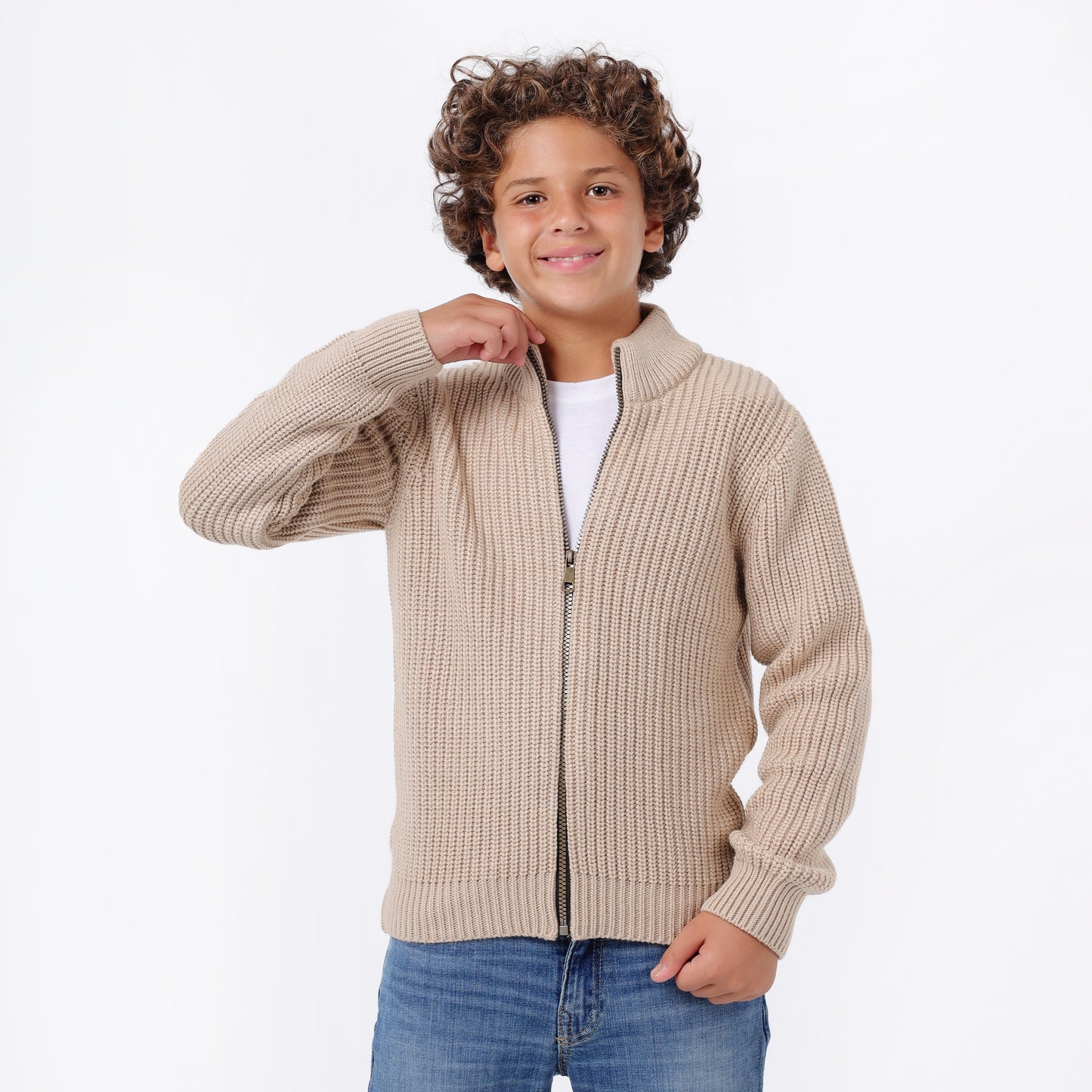Boys Zip- up Knit Jacket