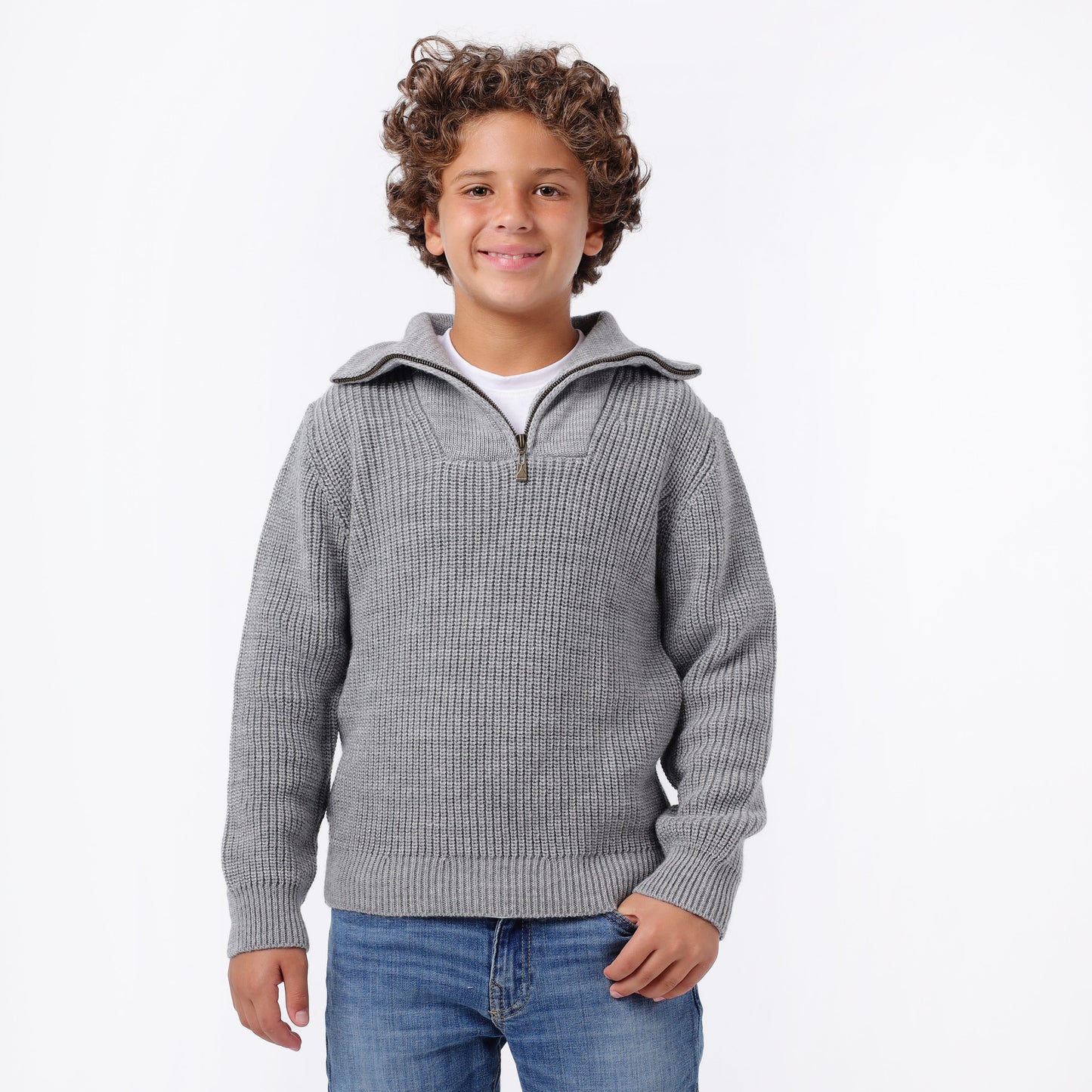 Boys Half-Zip Knit Jacket