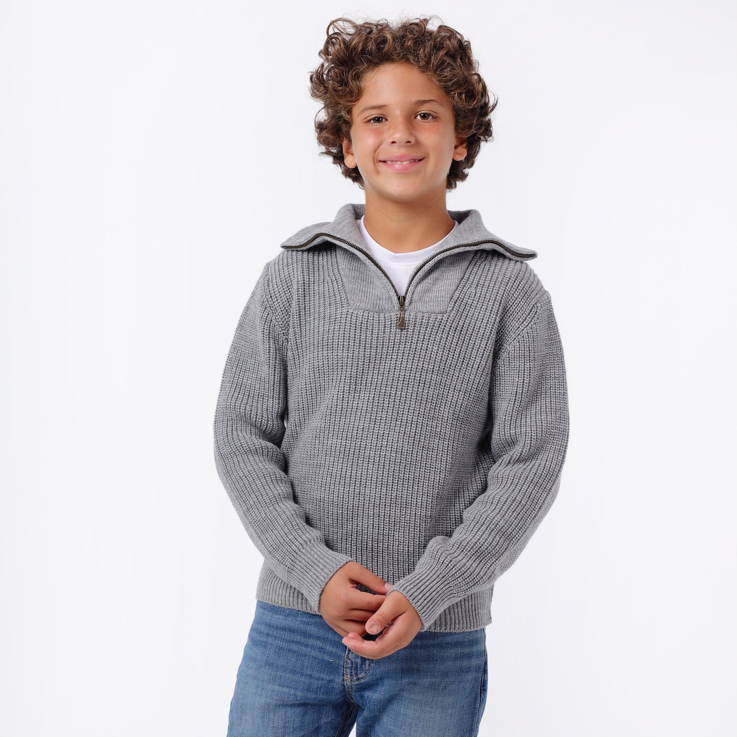 Boys Half-Zip Knit Jacket
