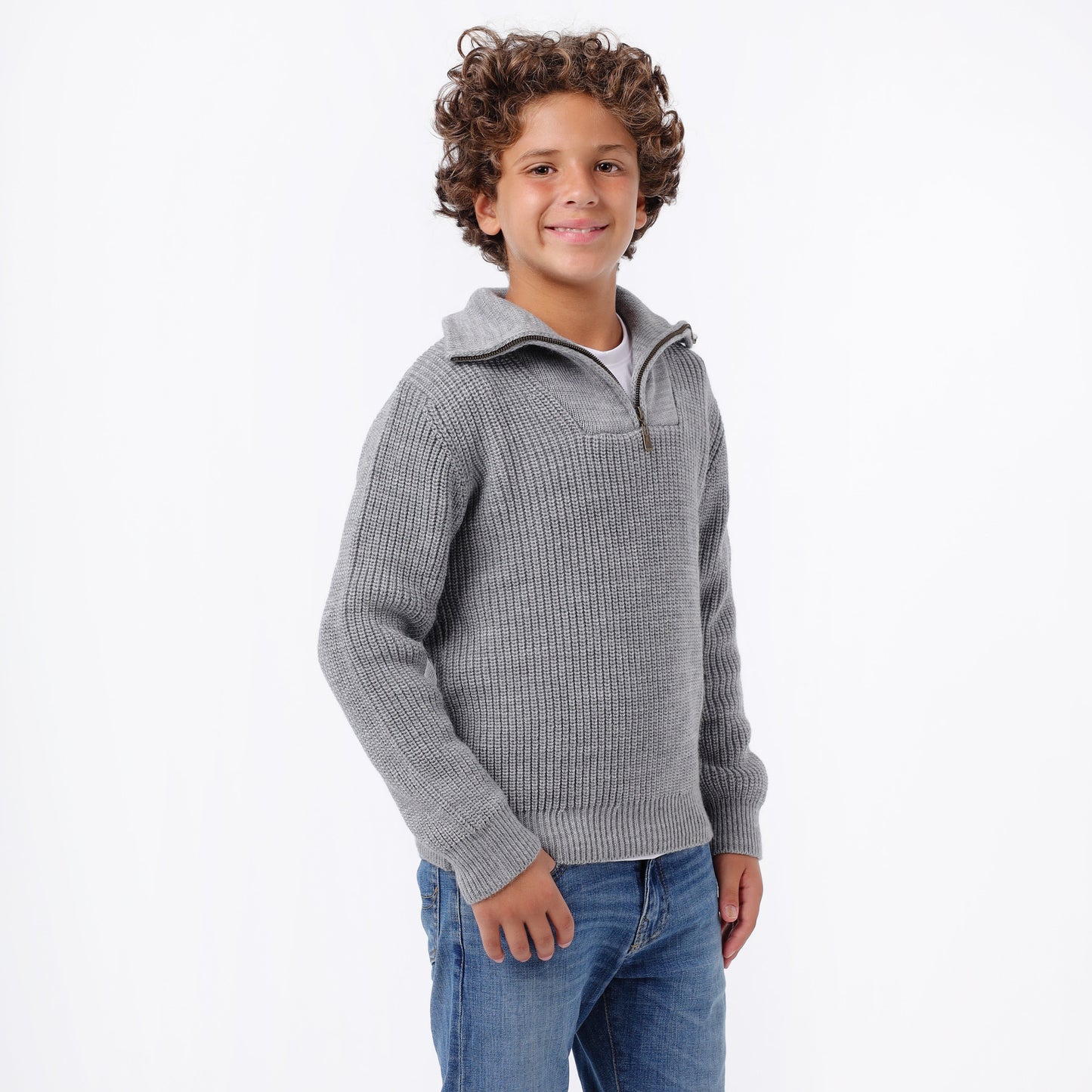 Boys Half-Zip Knit Jacket