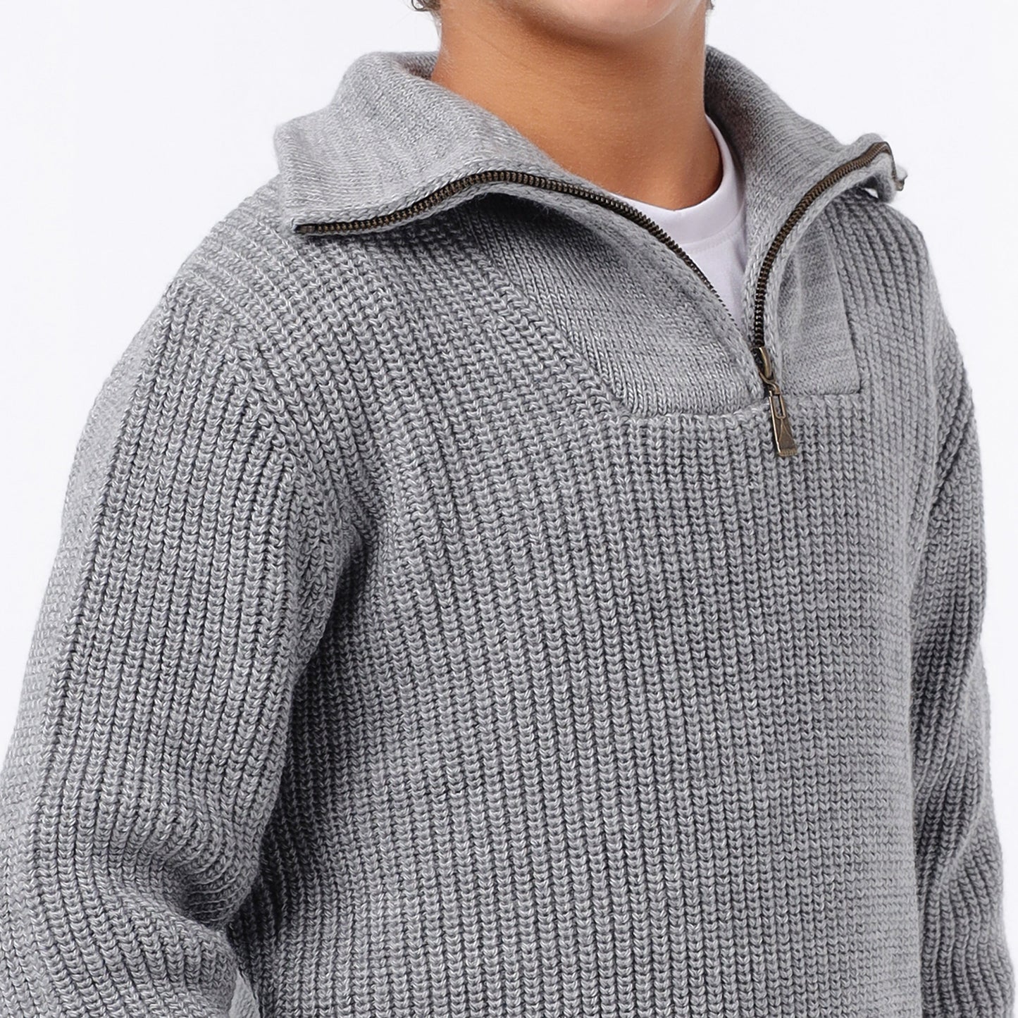 Boys Half-Zip Knit Jacket