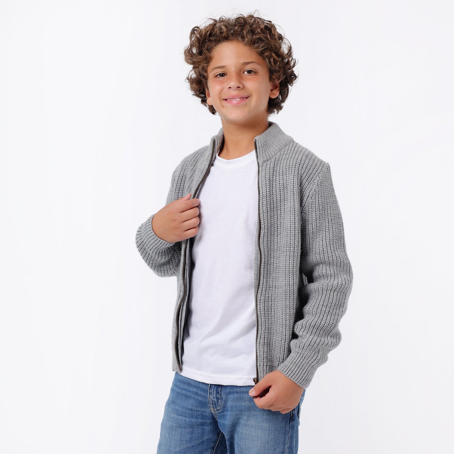 Boys Zip- up Knit Jacket