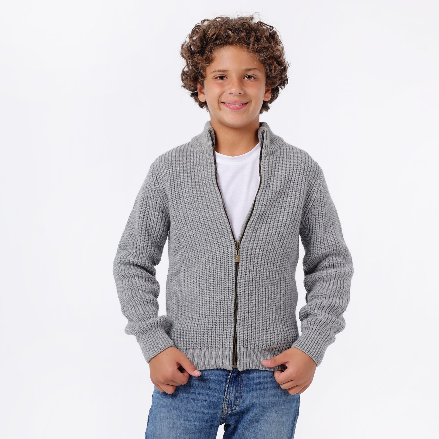 Boys Zip- up Knit Jacket