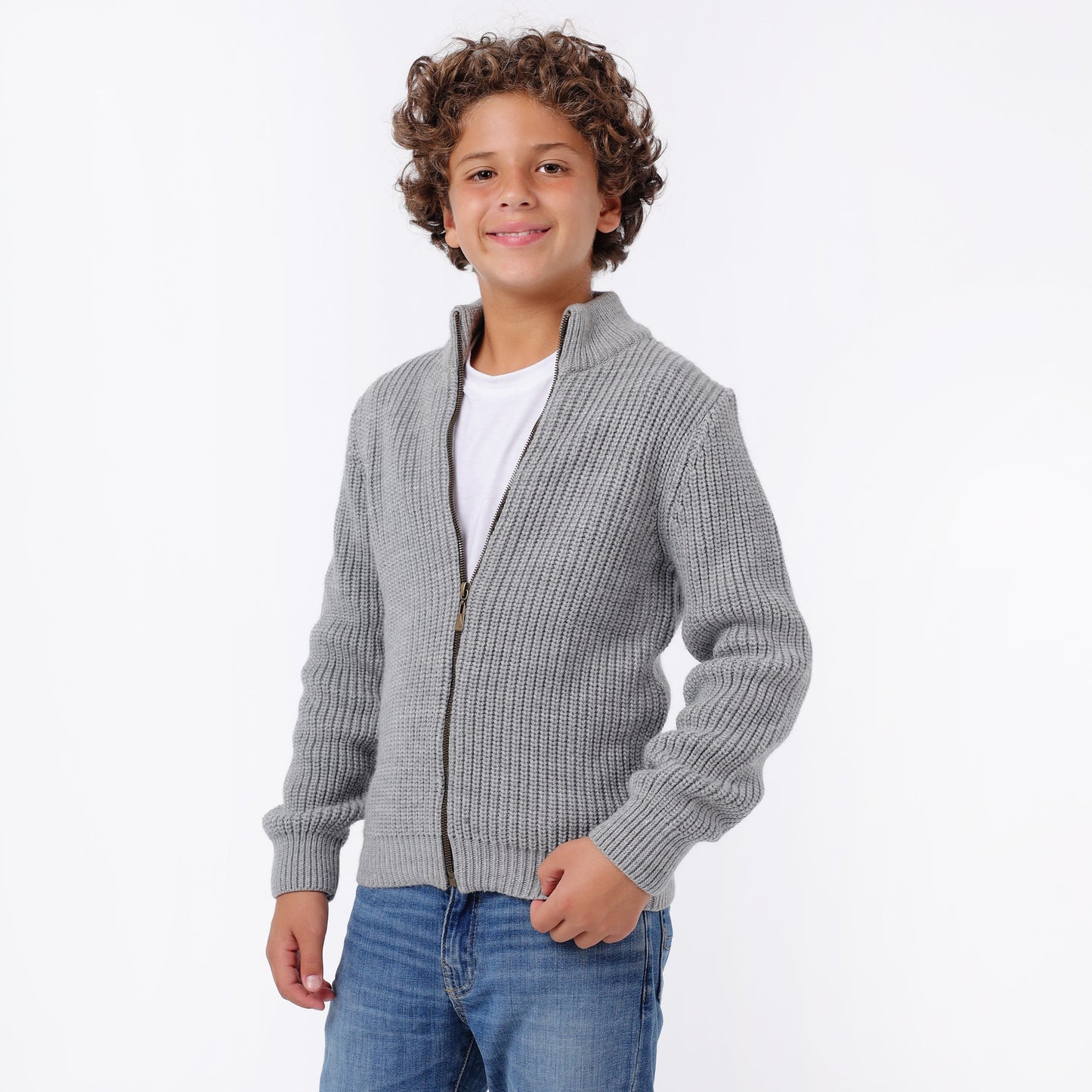 Boys Zip- up Knit Jacket