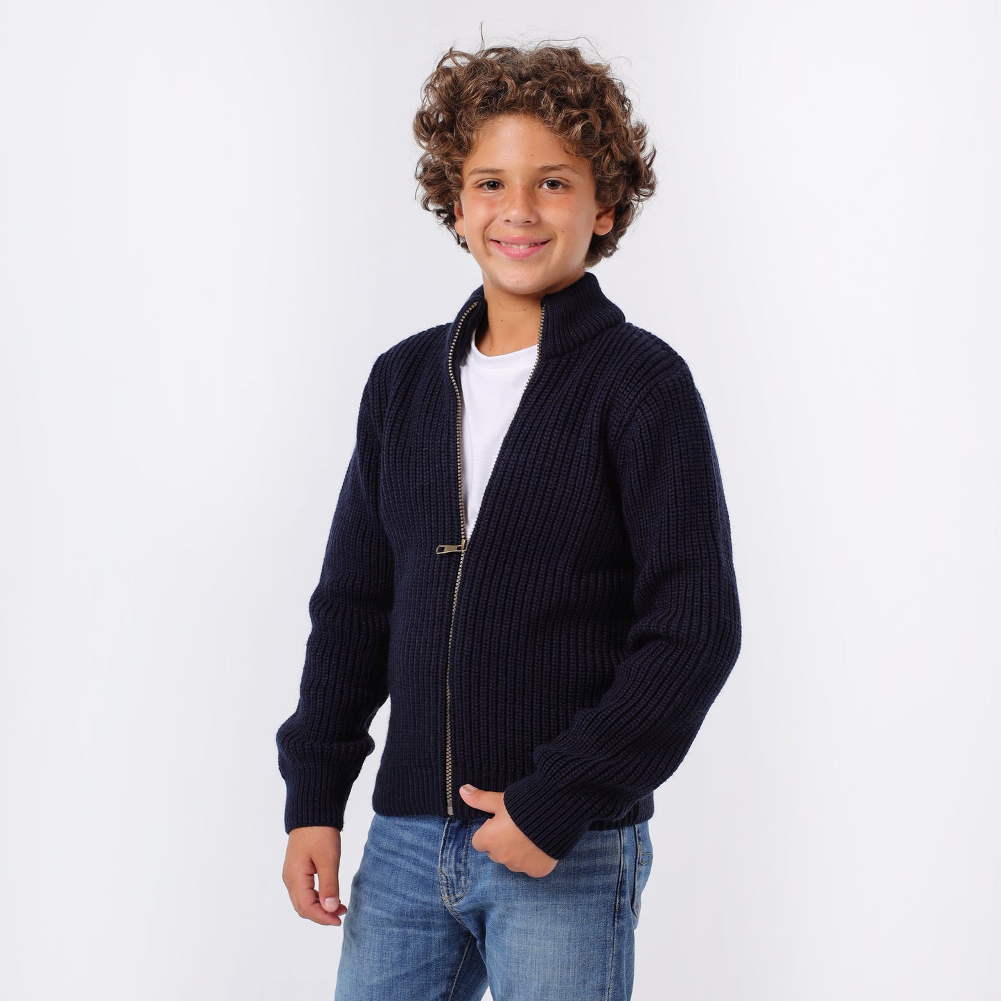 Boys Zip- up Knit Jacket