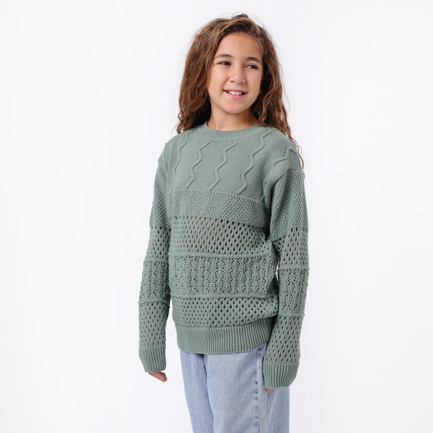 Girls Crew Neck Knit Sweater