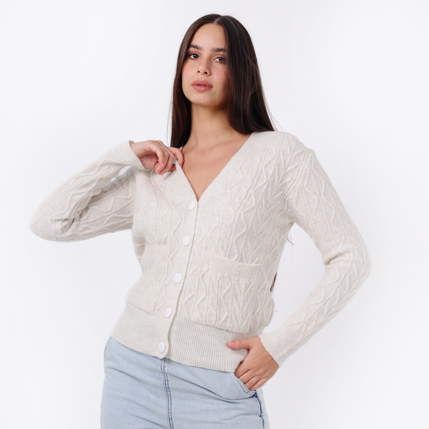 Women’s V-Neck Knitted Cardigan