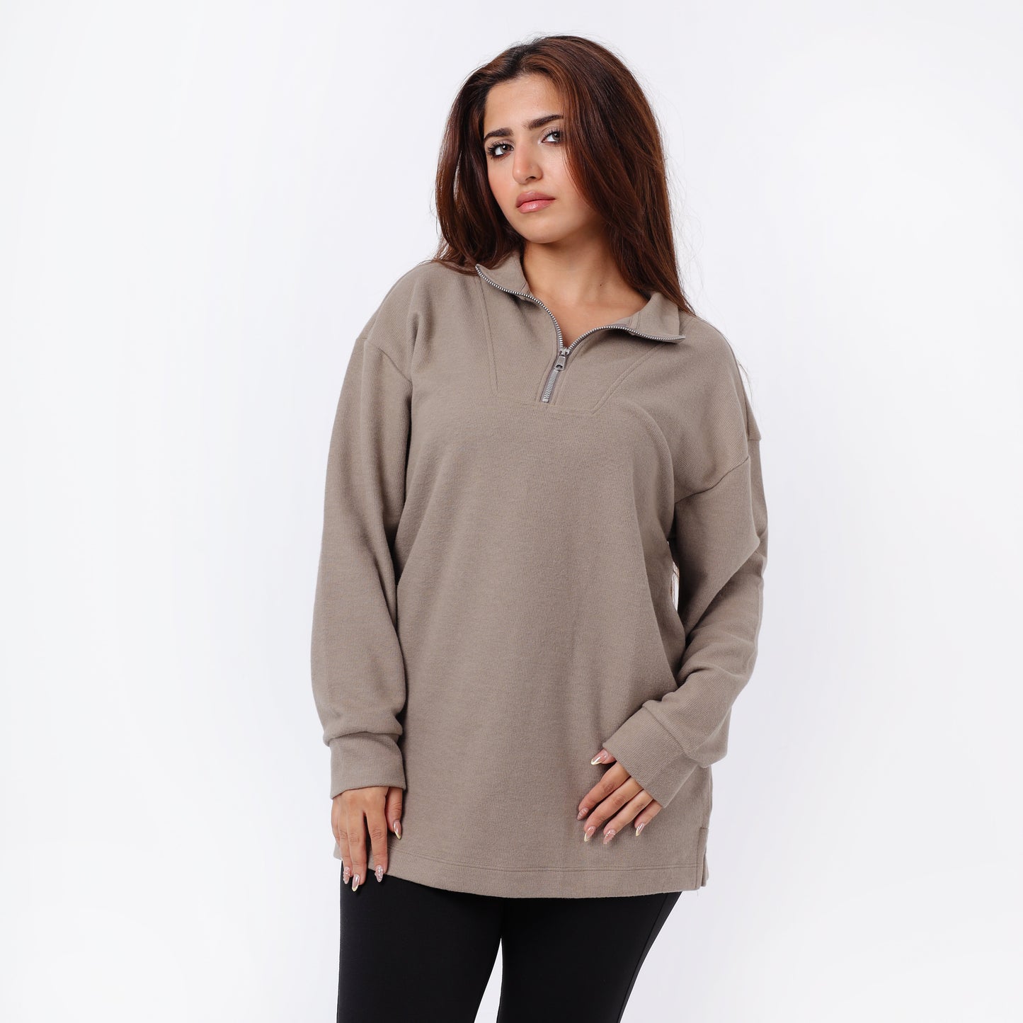 Women's Relaxed Fit Half-Zip Sweatshirt