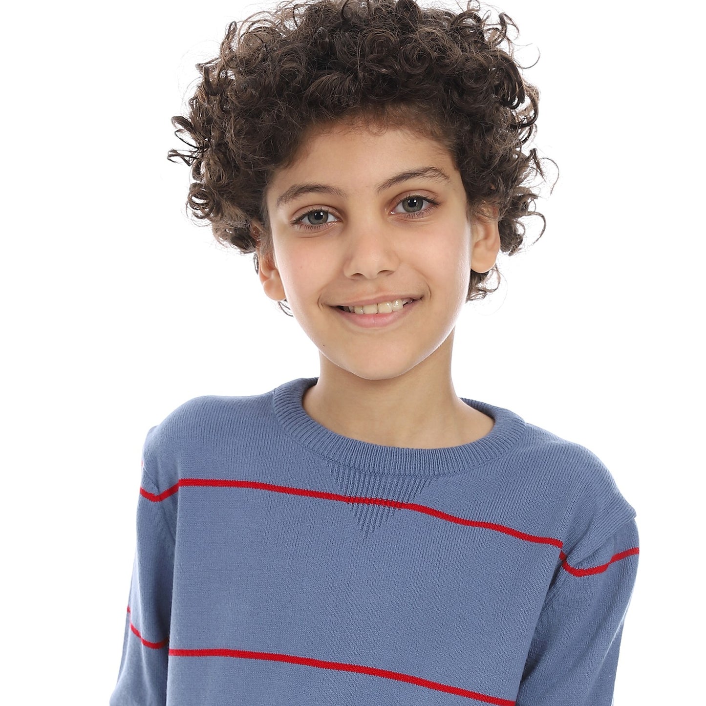 Boys Striped Crew Neck Pullover
