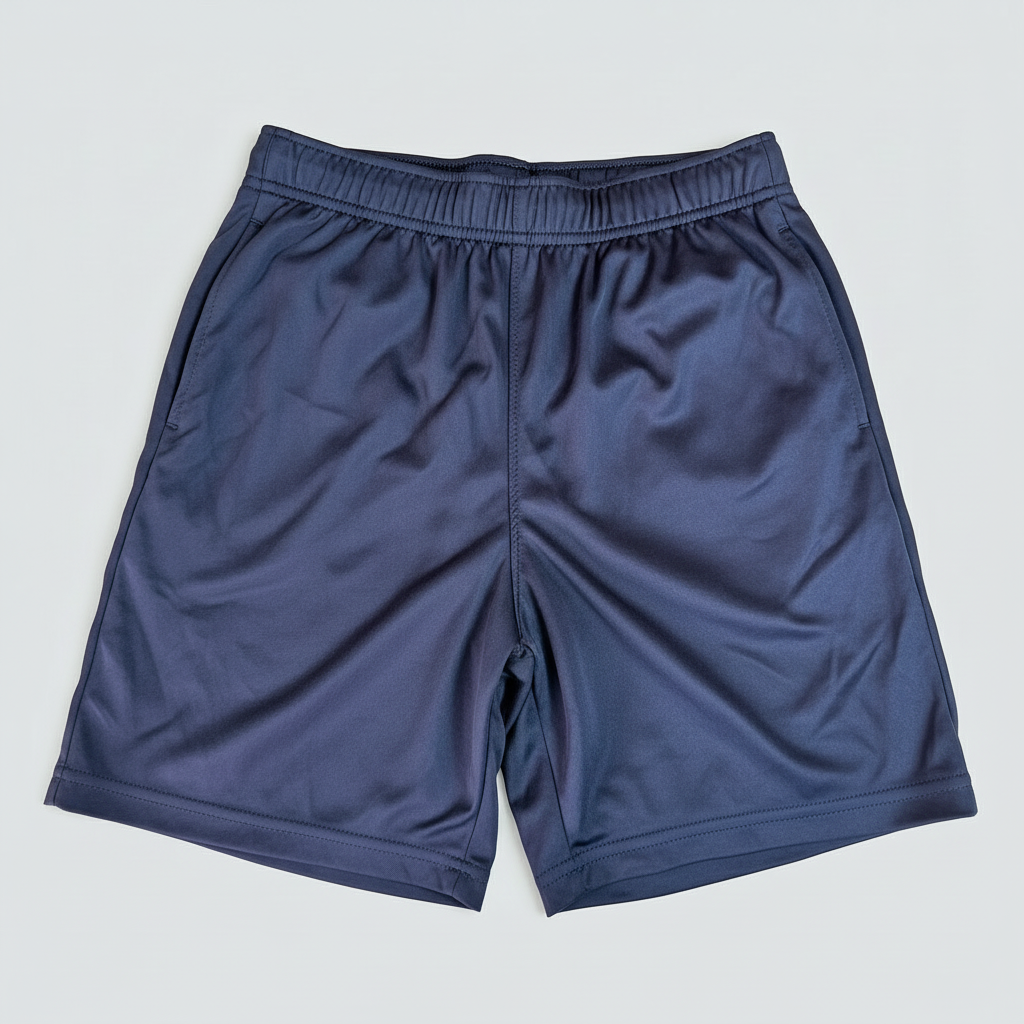 boys lightweight polyester sports shorts kids athletic shorts front view