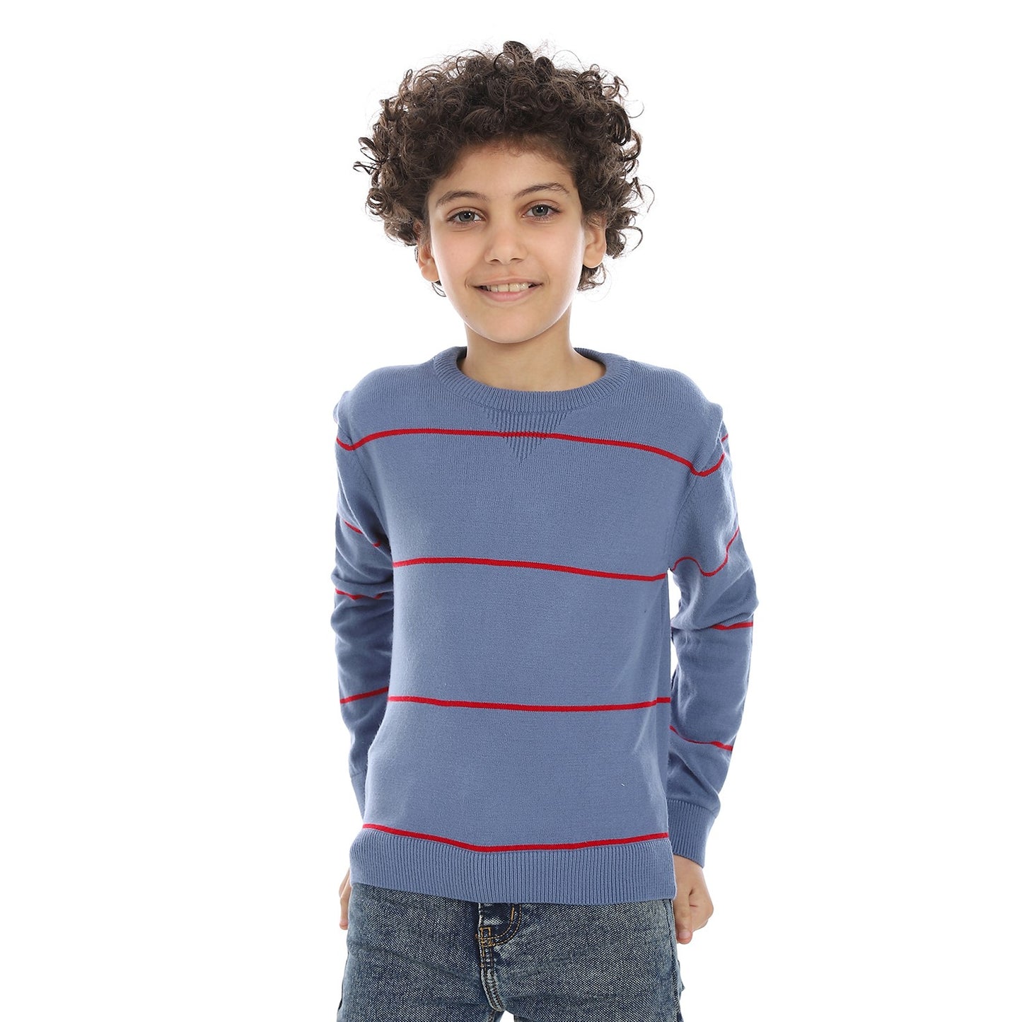 Boys Striped Crew Neck Pullover