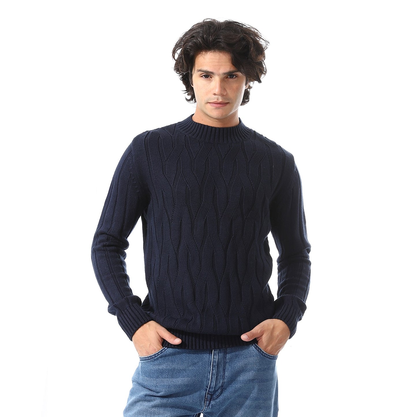 Mens Wool Cable Knit Sweater