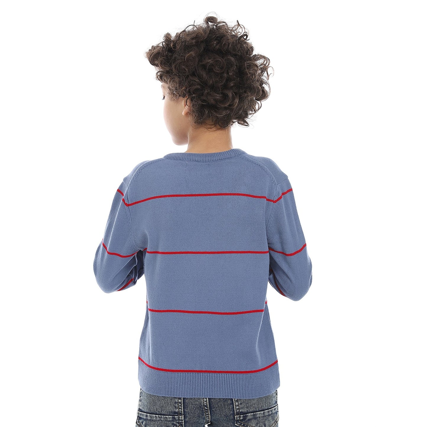 Boys Striped Crew Neck Pullover