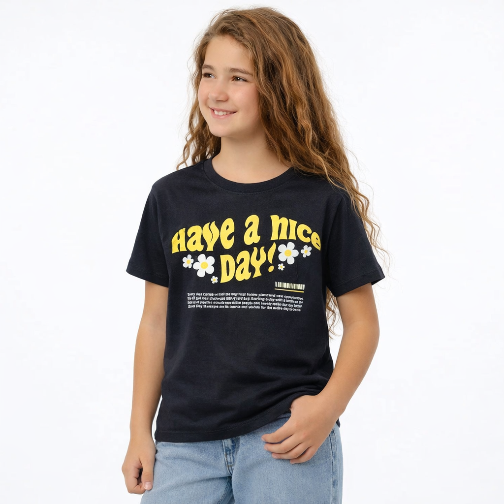 Girls Cotton Printed T-Shirt