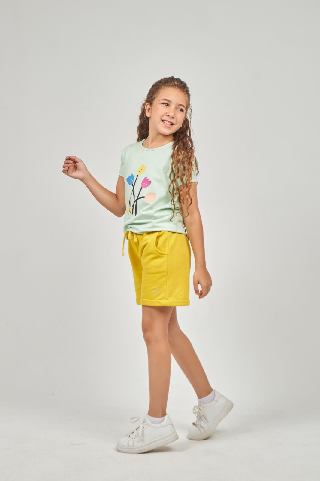 Girls melton plain shorts