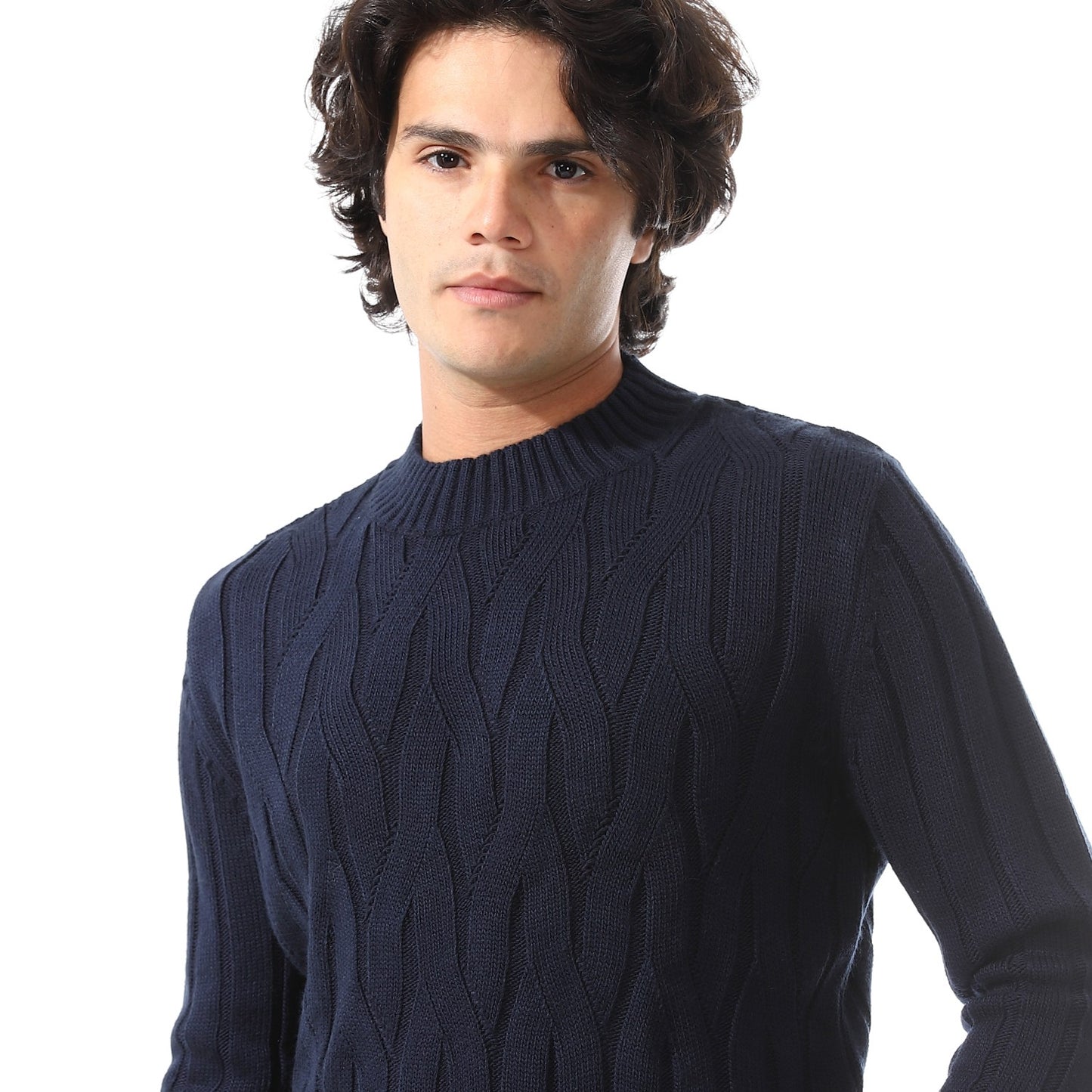 Mens Wool Cable Knit Sweater