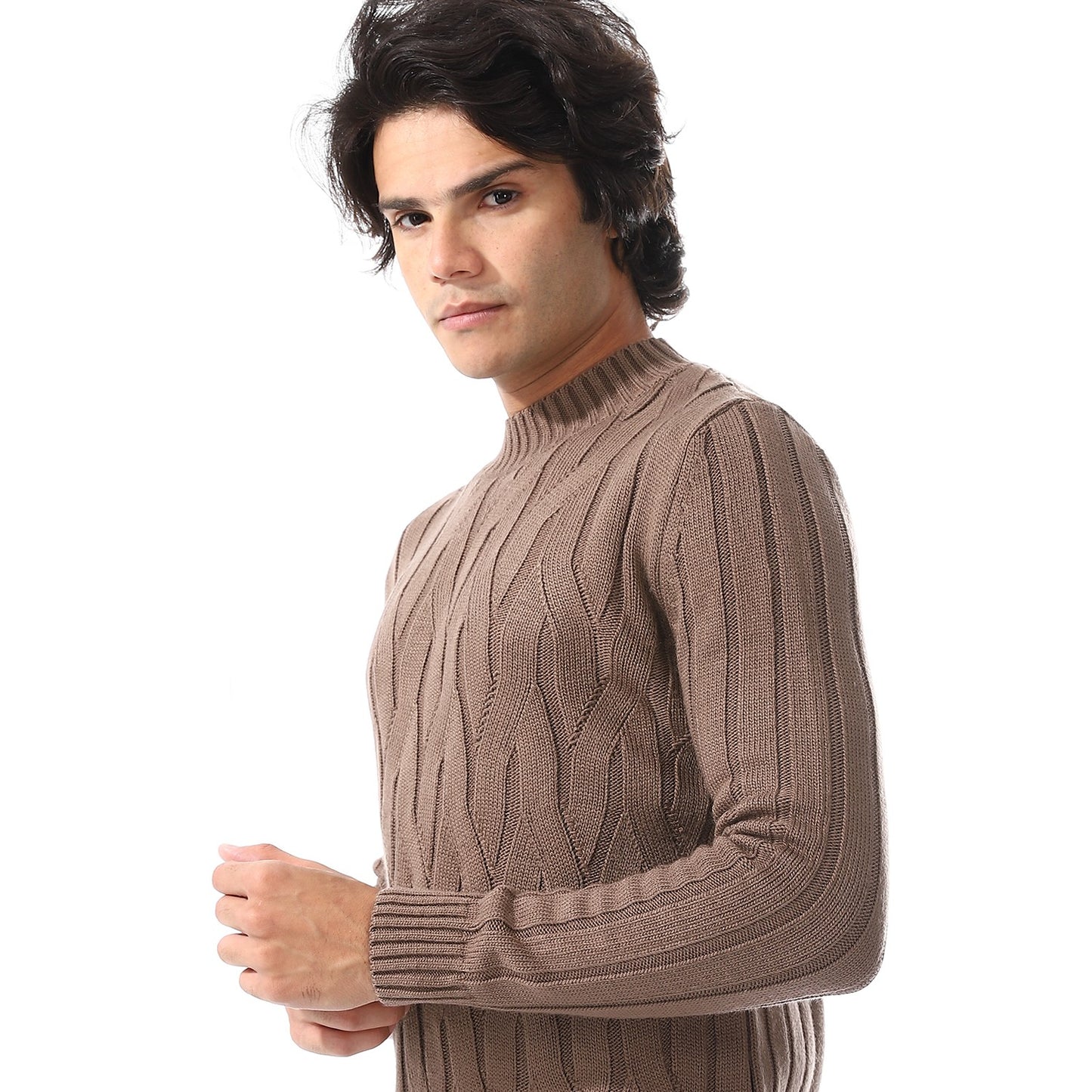 Mens Wool Cable Knit Sweater