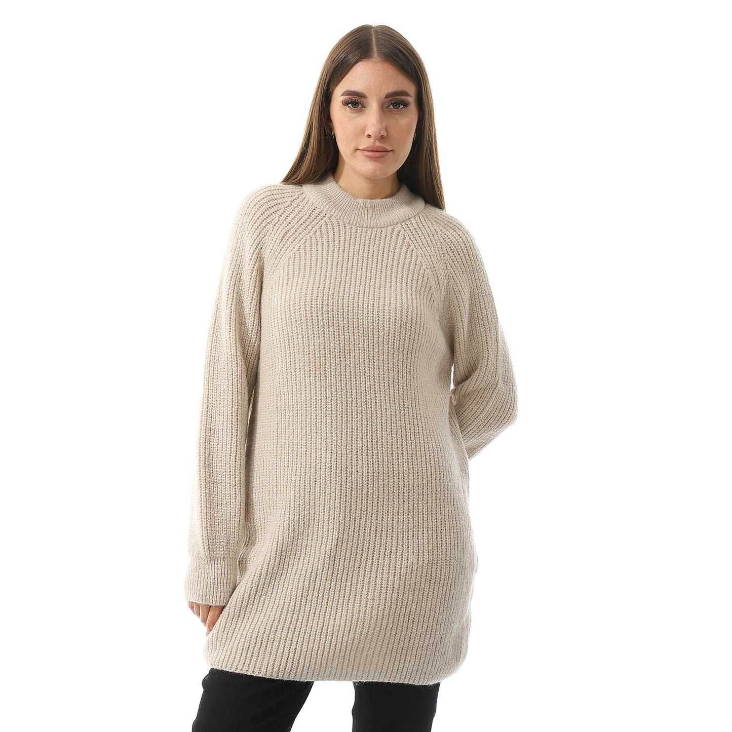 Women's Ribbed Crop Turtle Neck Pullover
