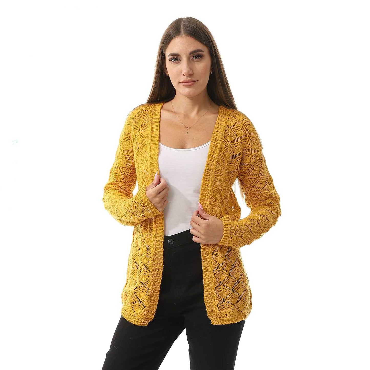 Women's Knitted Open-Front Cardigan