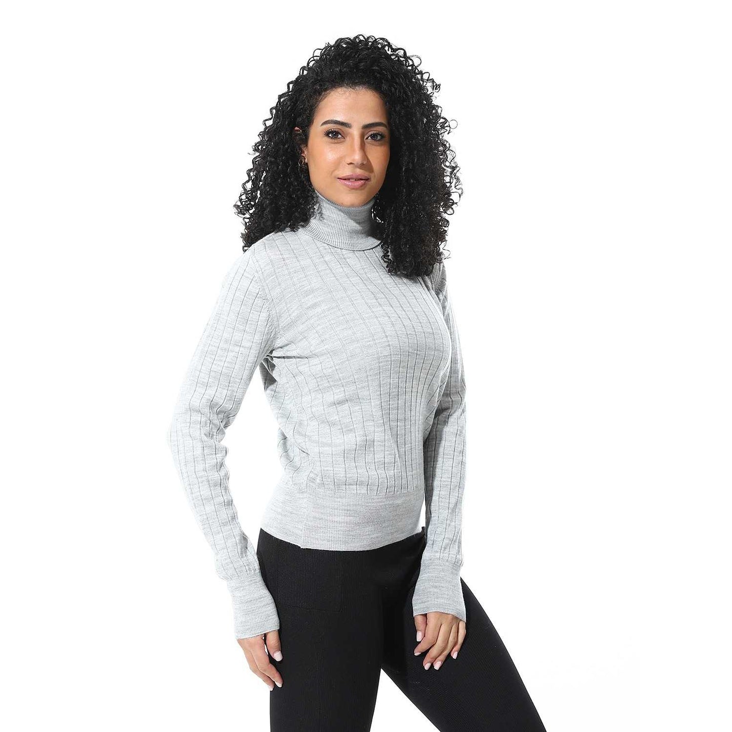 Women’s High Neck Ribbed Sweater