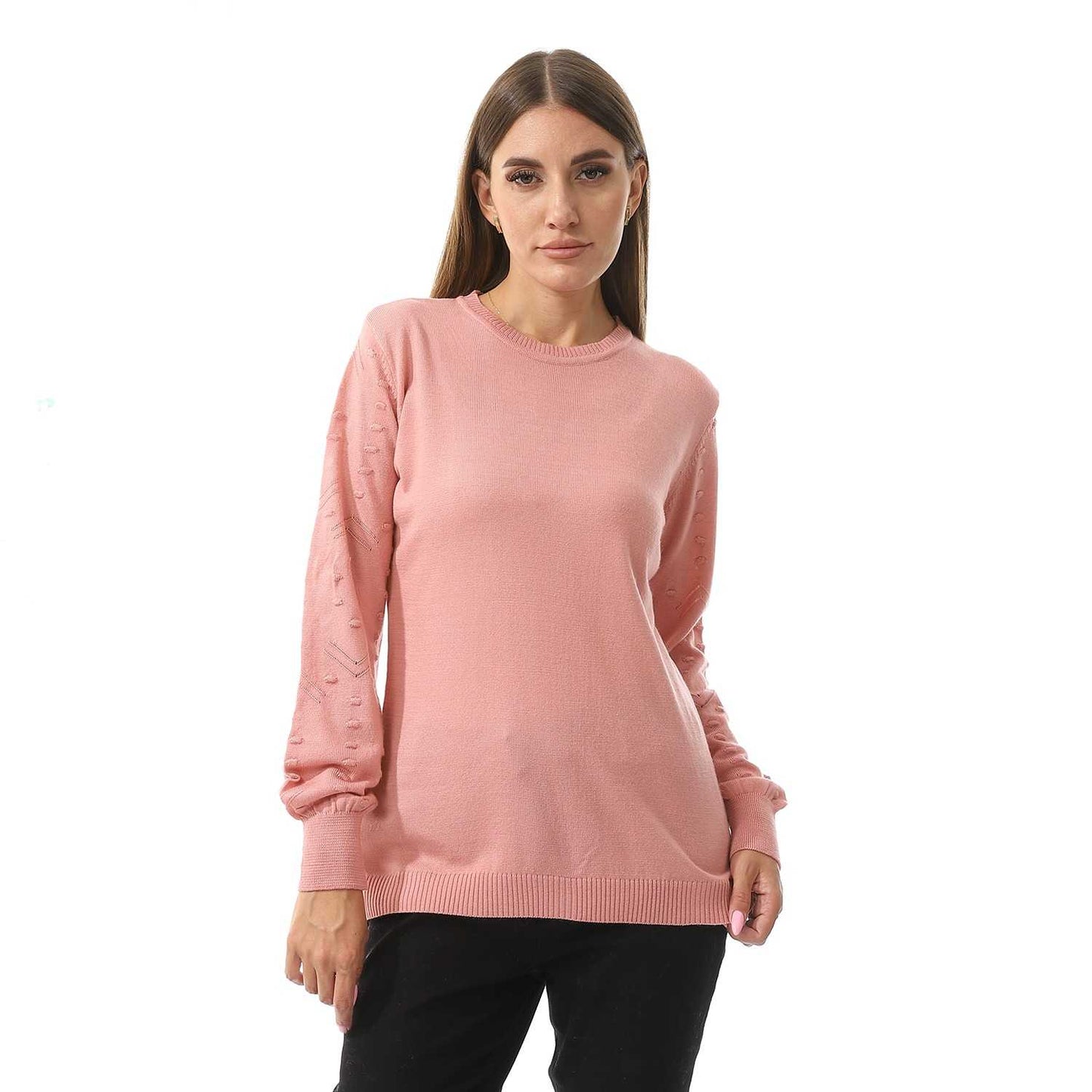Women's Crew Neck Plain Pullover