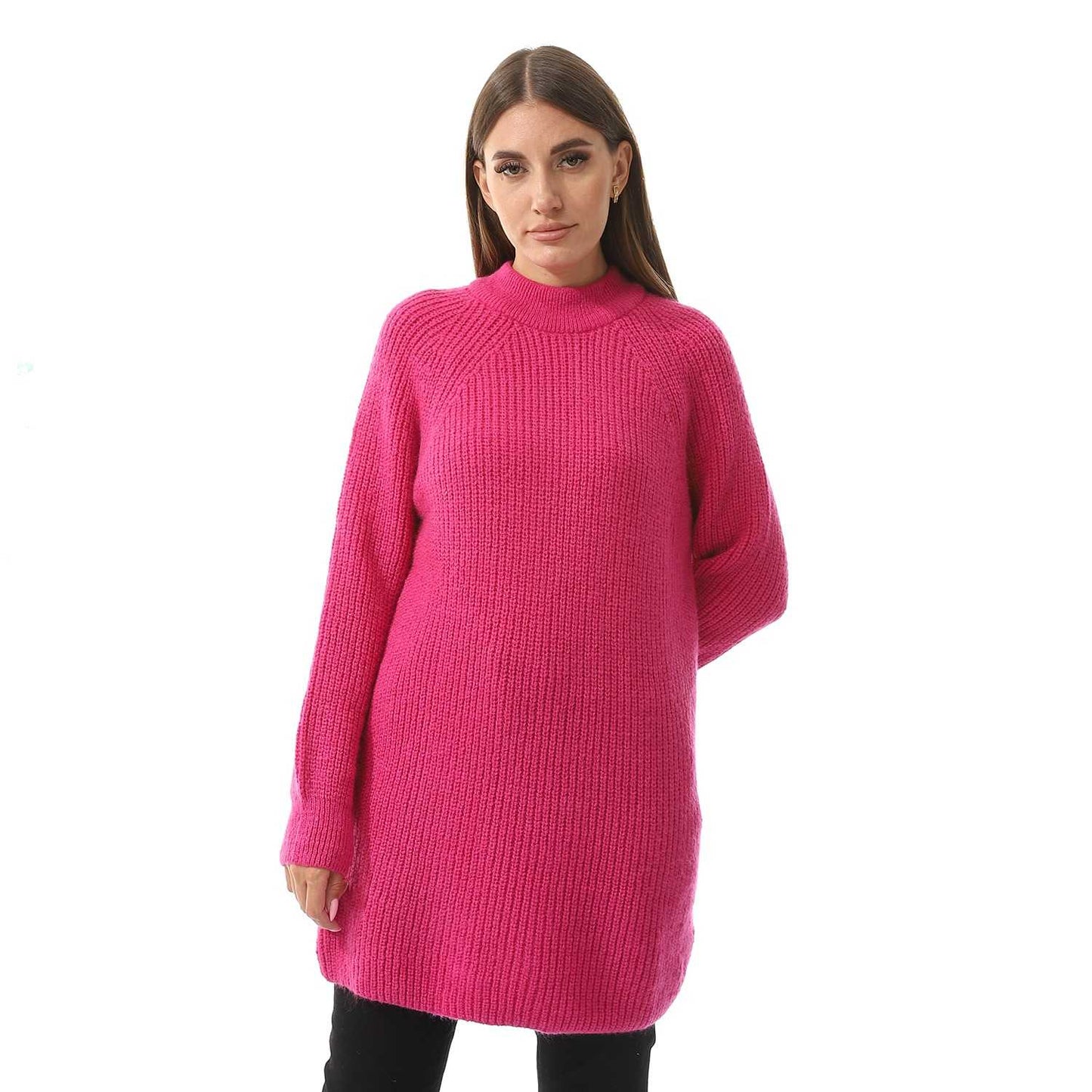 Women's Ribbed Crop Turtle Neck Pullover