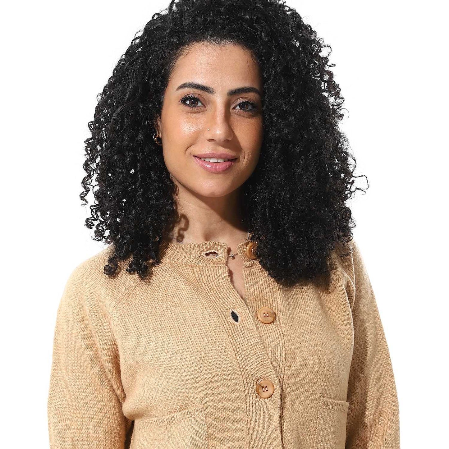 Women's Button-Front Crop Cardigan
