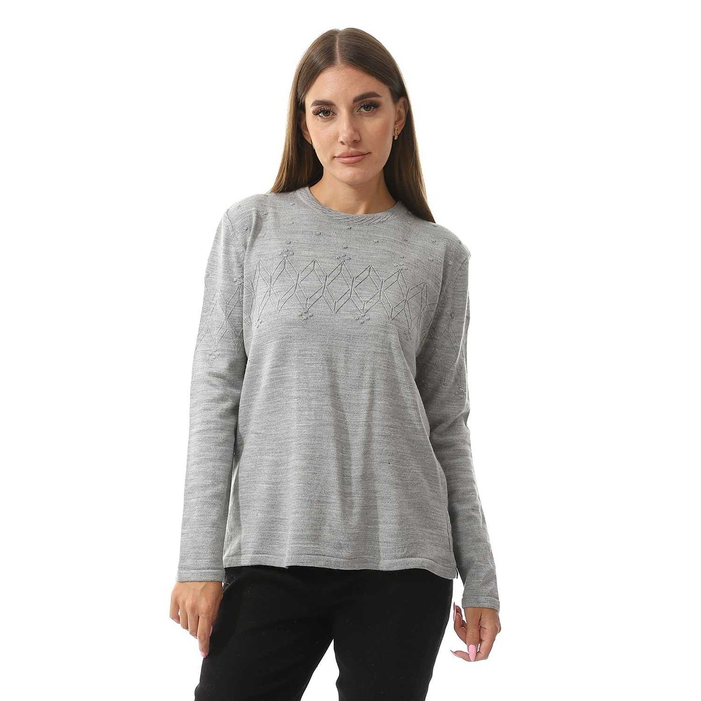 Women's Knited Crew Neck Pullover