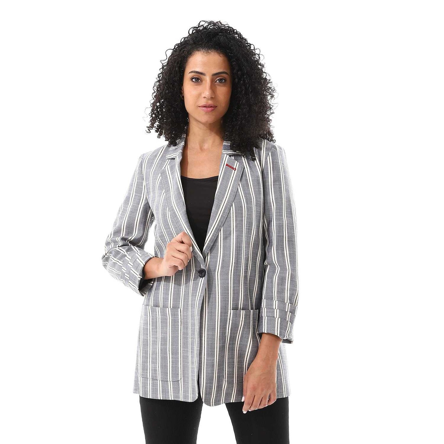 Women's Striped Linen Blazer
