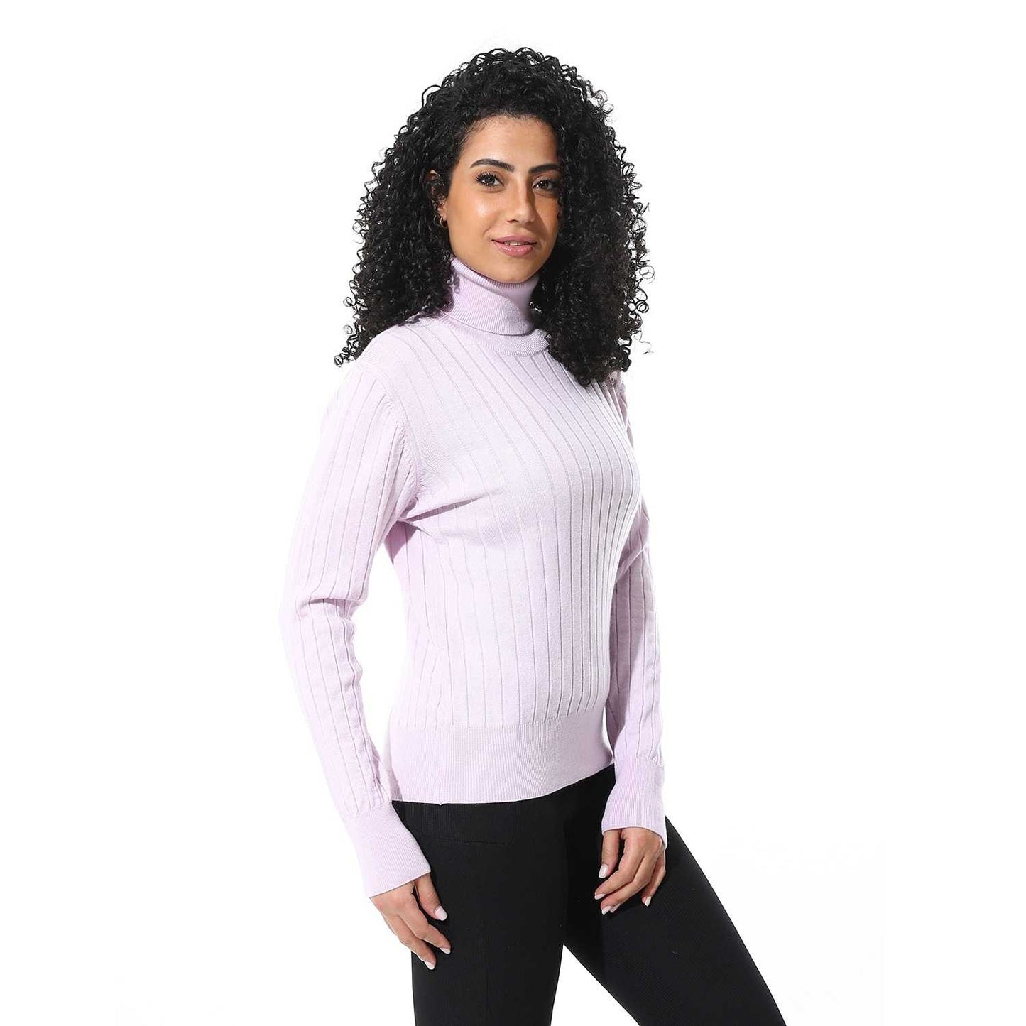 Women’s High Neck Ribbed Sweater