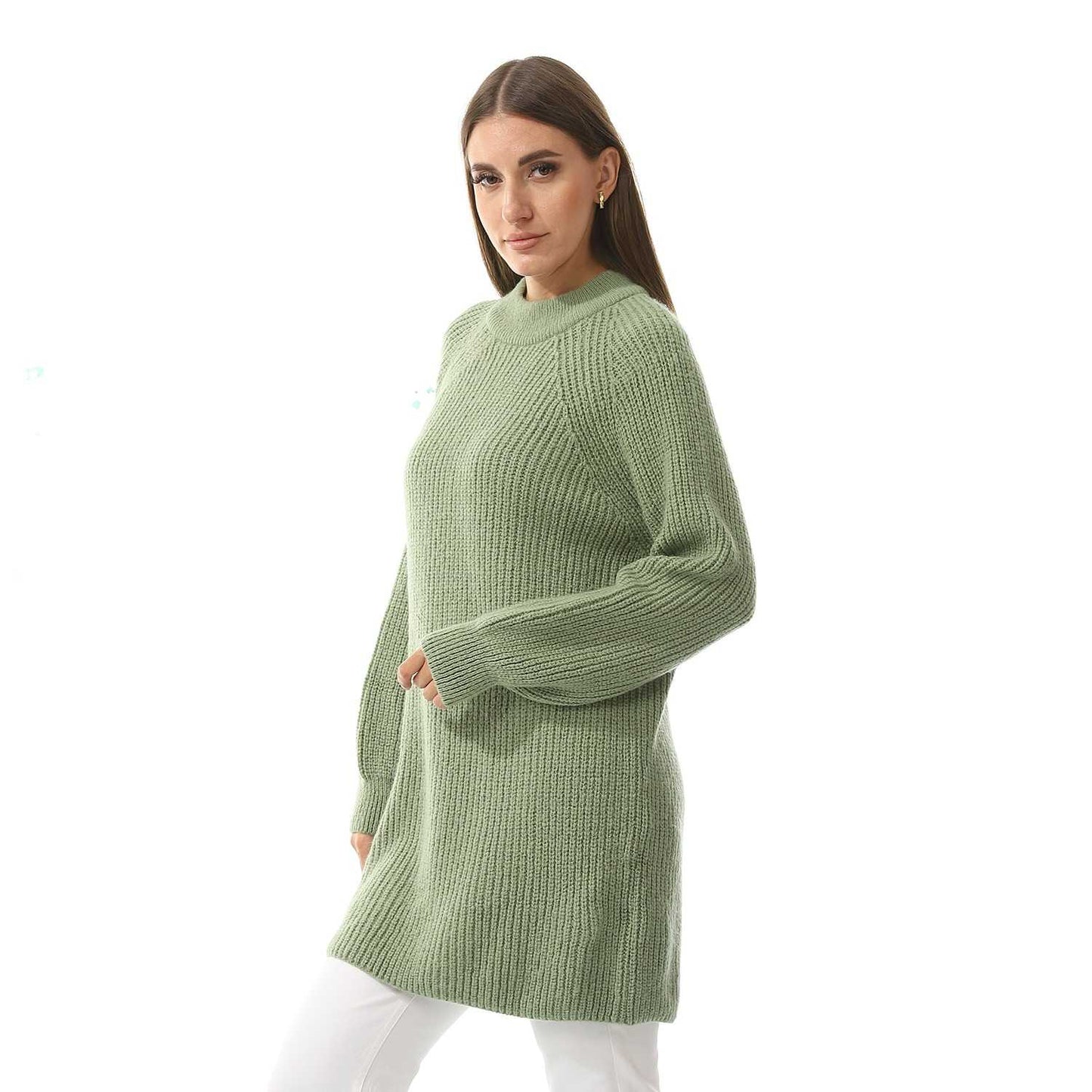 Women's Ribbed Crop Turtle Neck Pullover