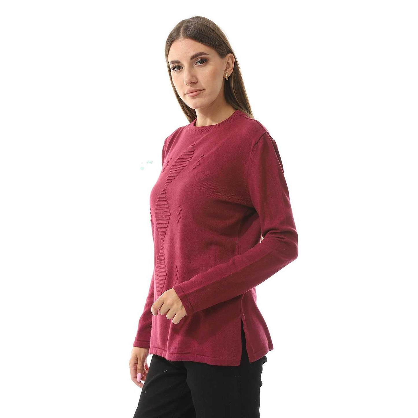 Women's Crew Neck Knitted Pullover