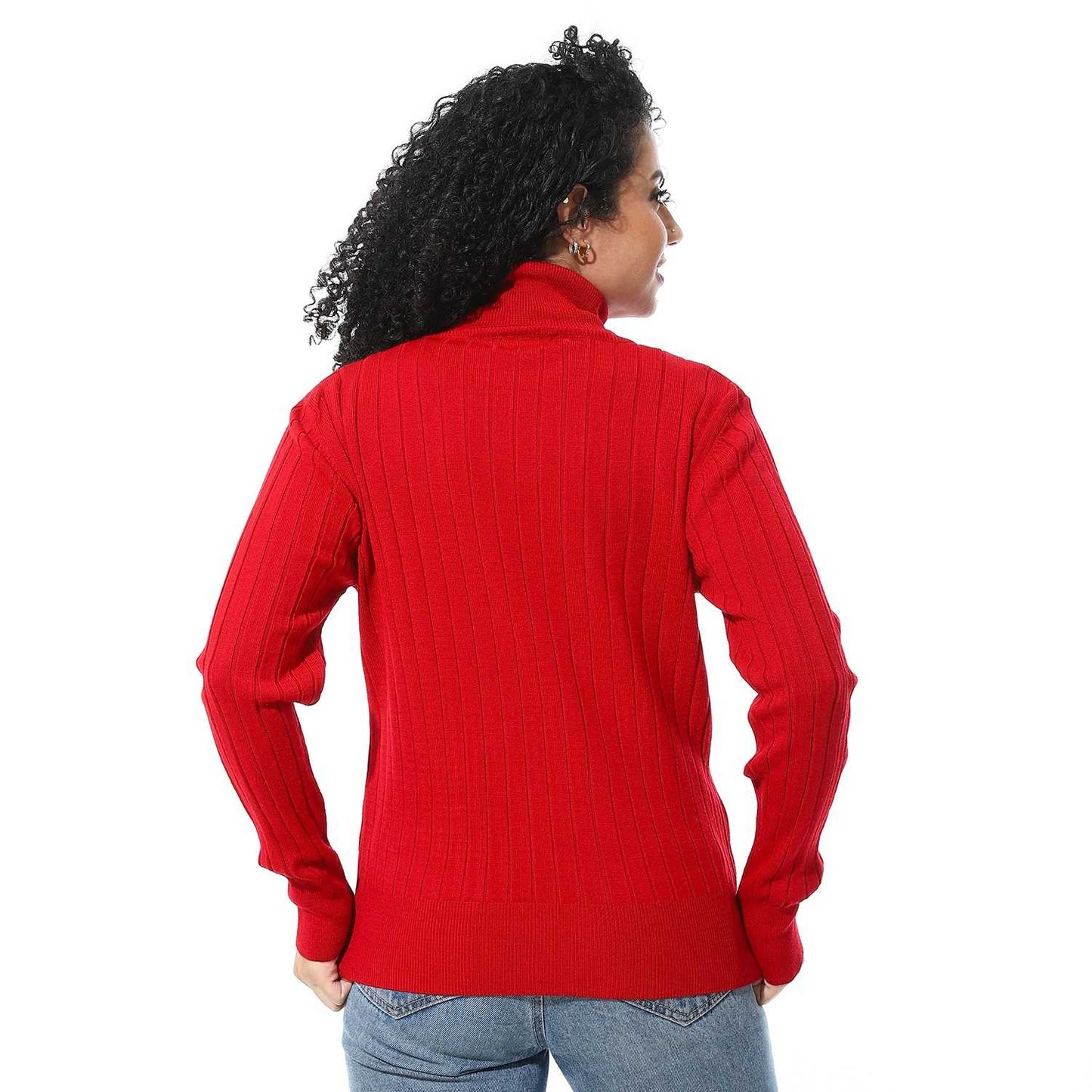 Women’s High Neck Ribbed Sweater